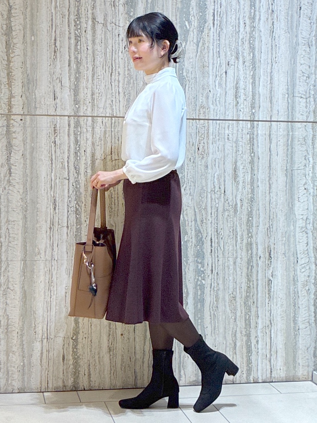  beni_gingerさんの「Reflect｜【SS-4Lサイズ／通勤／セレモニー】プチハイネック シフォンブラウス」を使ったコーディネート