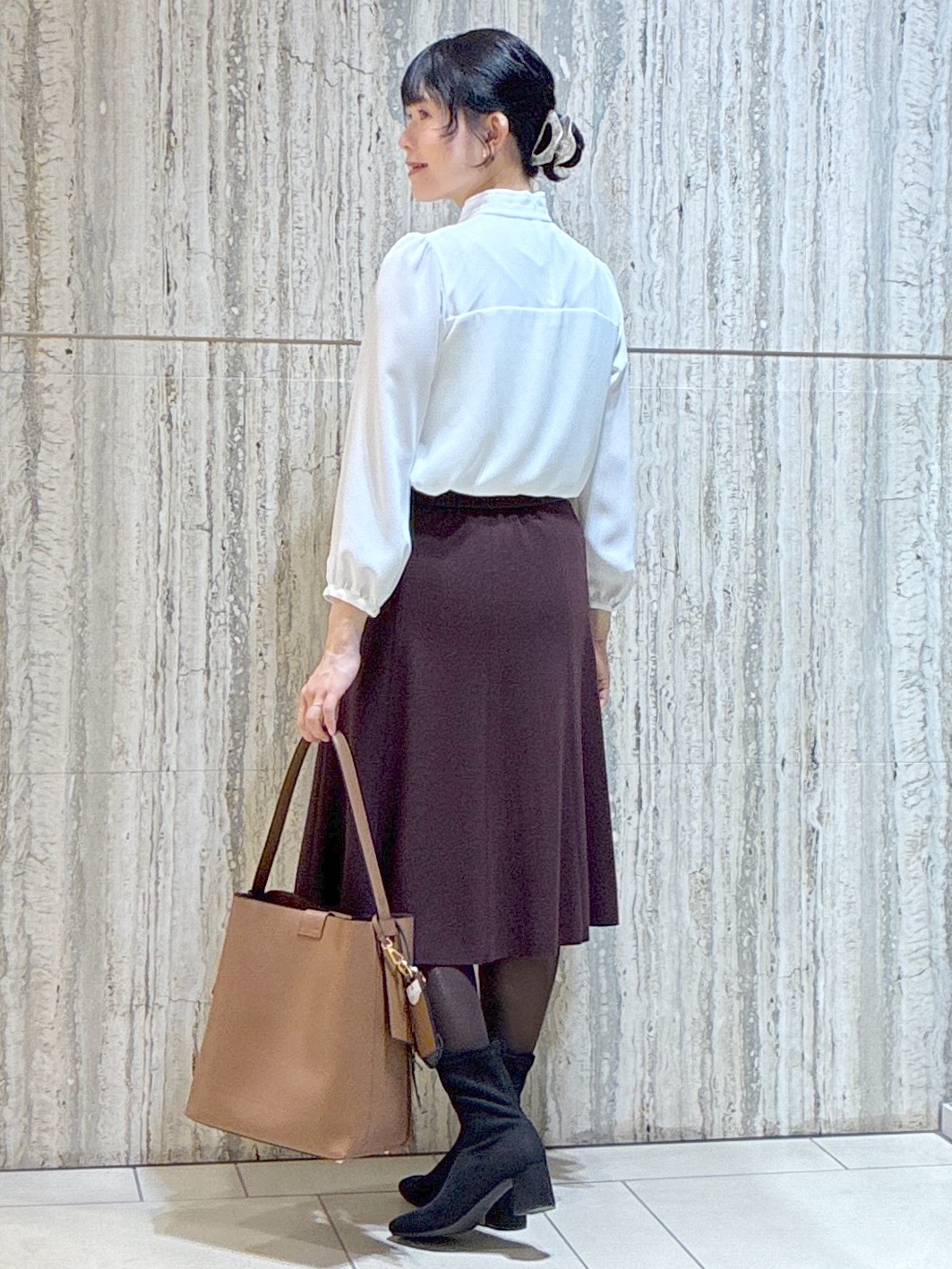  beni_gingerさんの「Reflect｜【SS-4Lサイズ／通勤／セレモニー】プチハイネック シフォンブラウス」を使ったコーディネート