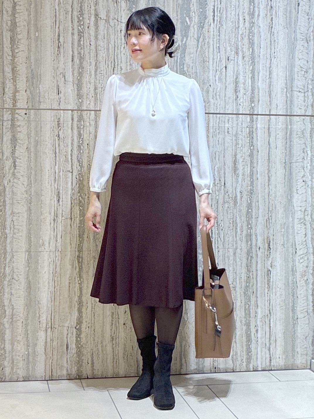  beni_gingerさんの「Reflect｜【SS-4Lサイズ／通勤／セレモニー】プチハイネック シフォンブラウス」を使ったコーディネート