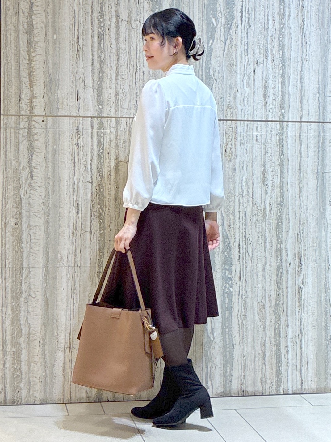  beni_gingerさんの「Reflect｜【SS-4Lサイズ／通勤／セレモニー】プチハイネック シフォンブラウス」を使ったコーディネート