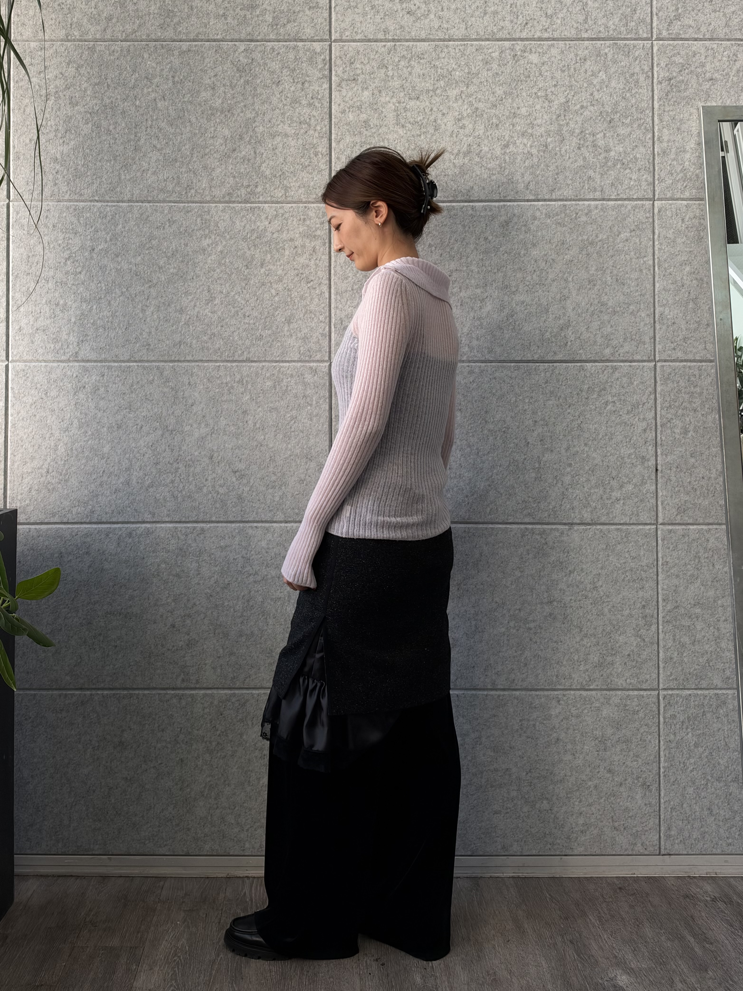uchi__yamaさんの「CODE A｜sheer mohair rib cardigan」を使ったコーディネート