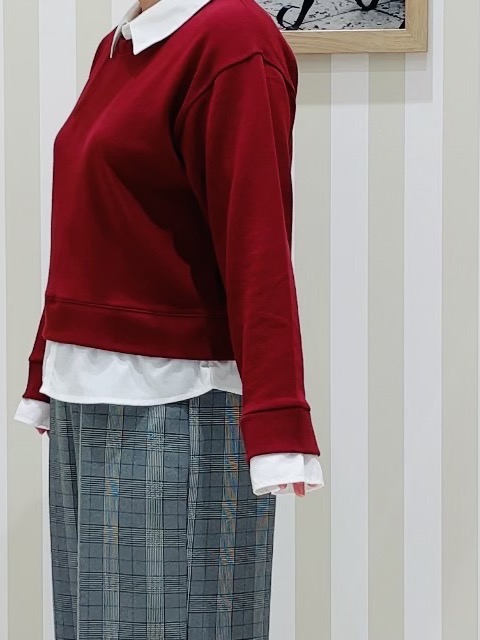 ma_miさんの「SHOO･LA･RUE｜【S-LL/洗濯機可】一枚でレイヤード感が完成する シャツドッキング裏毛トップス」を使ったコーディネート