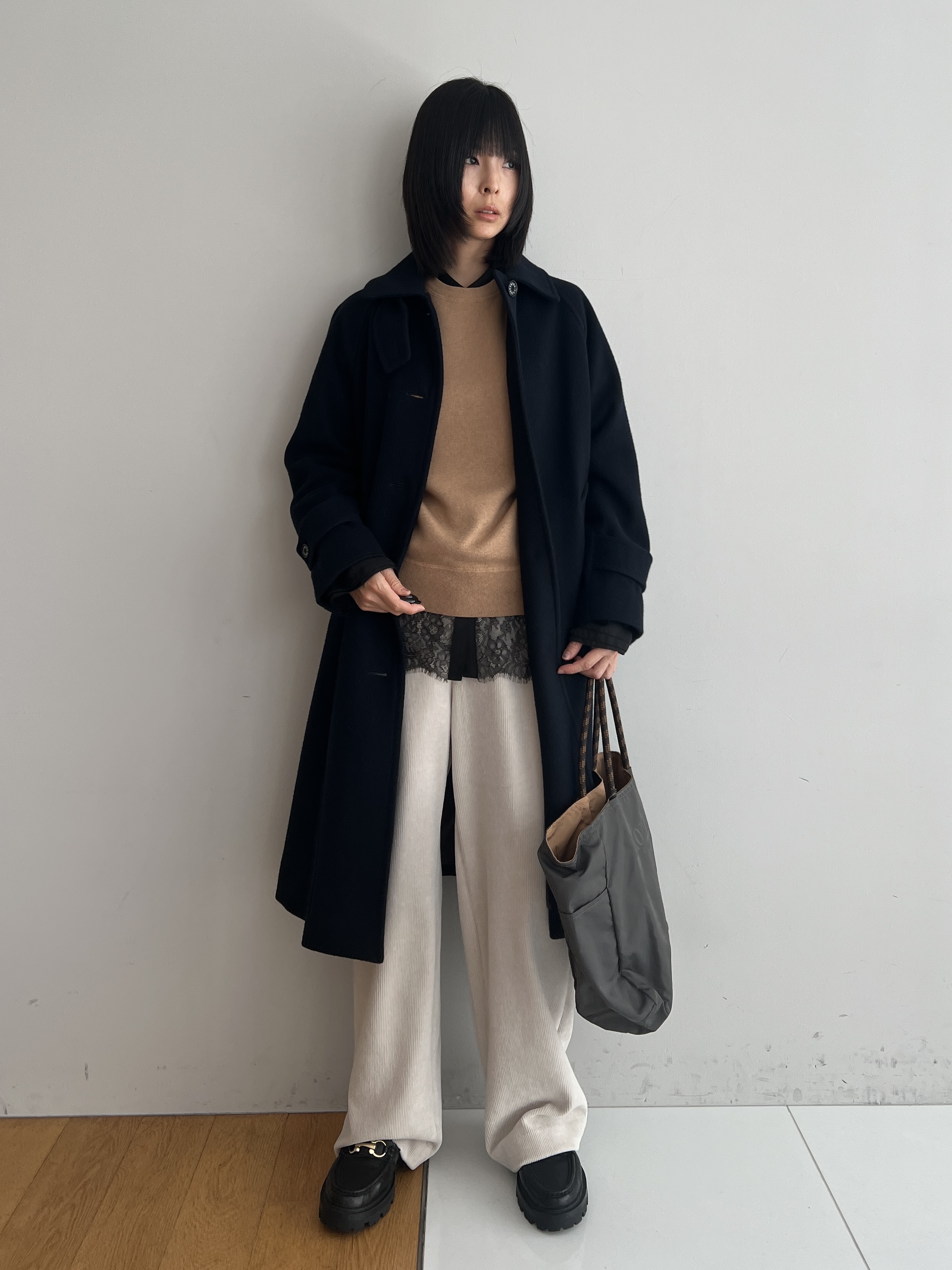 misaさんの「DRESSTERIOR｜スーパー110sウールステンカラーコート」を使ったコーディネート