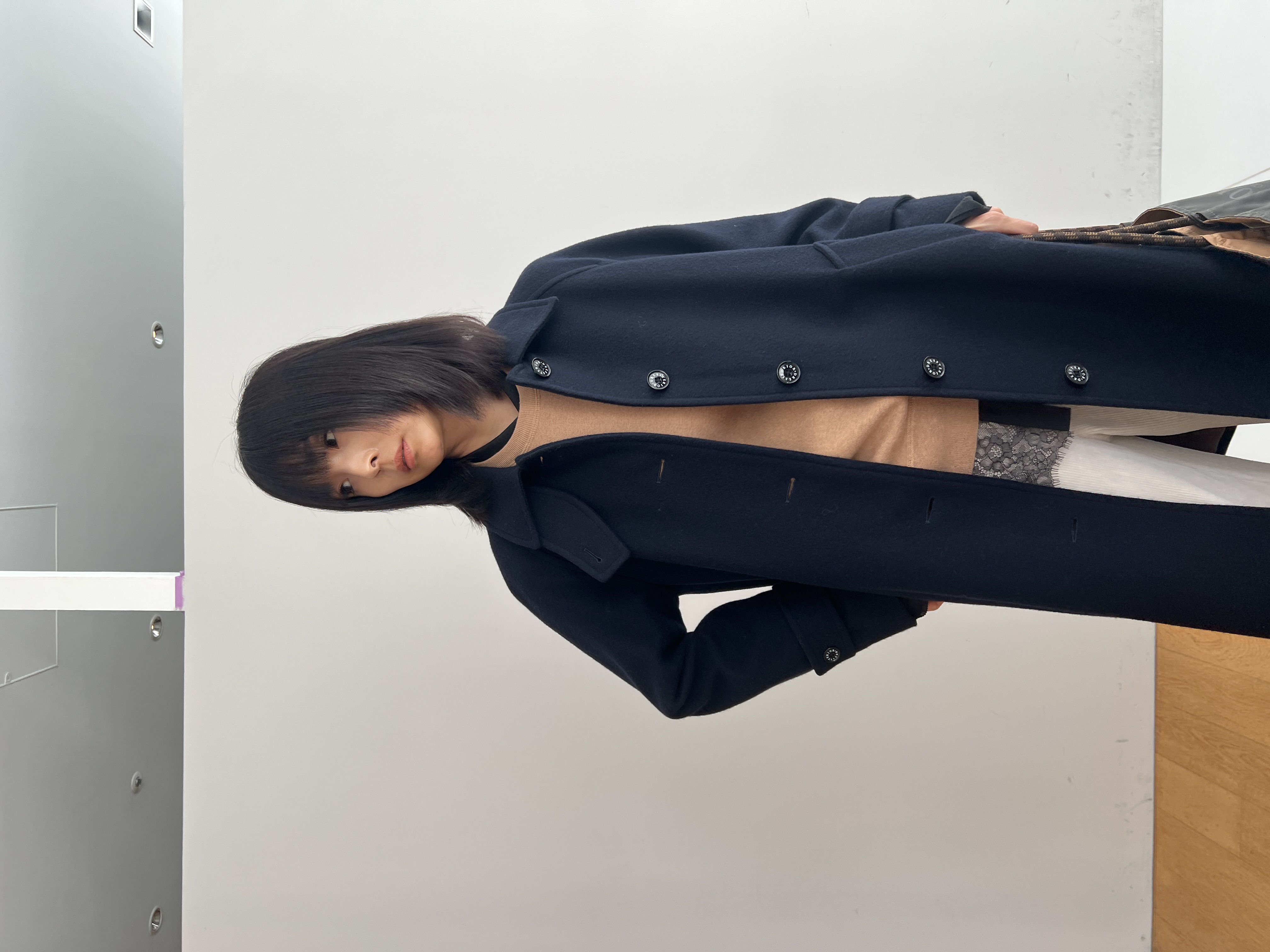 misaさんの「DRESSTERIOR｜スーパー110sウールステンカラーコート」を使ったコーディネート