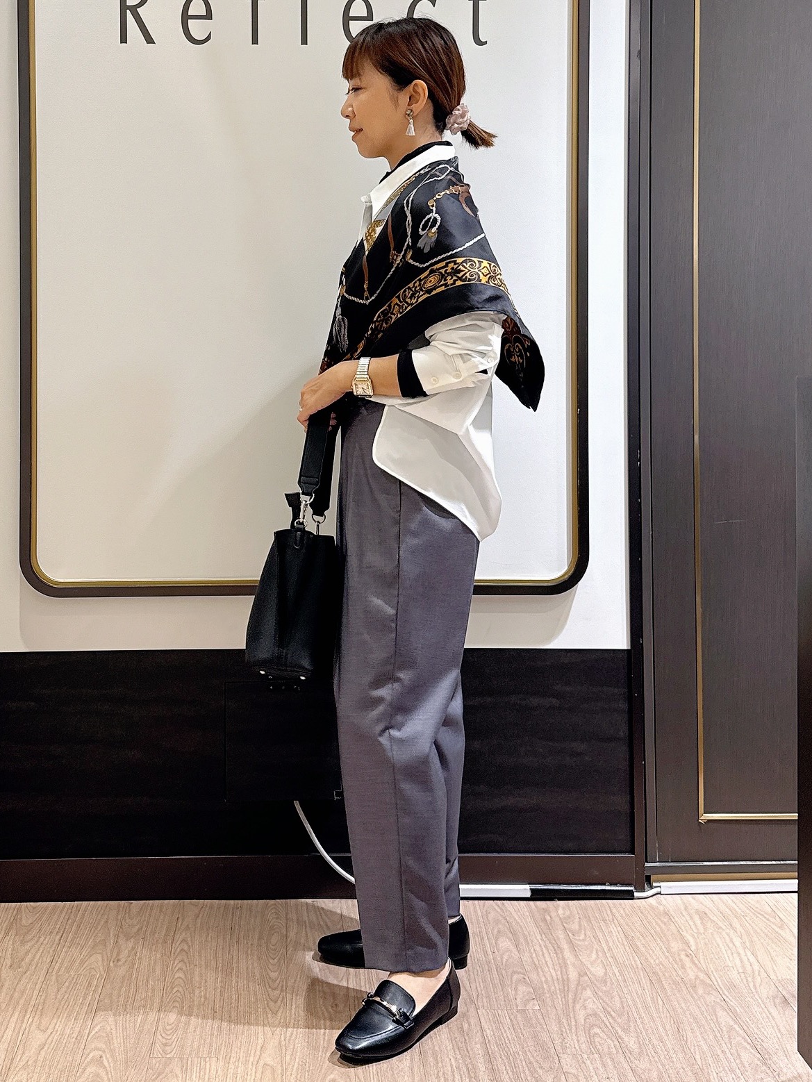 nekoさんの「Reflect｜【羽織◎】オフボディシルエットシャツ」を使ったコーディネート