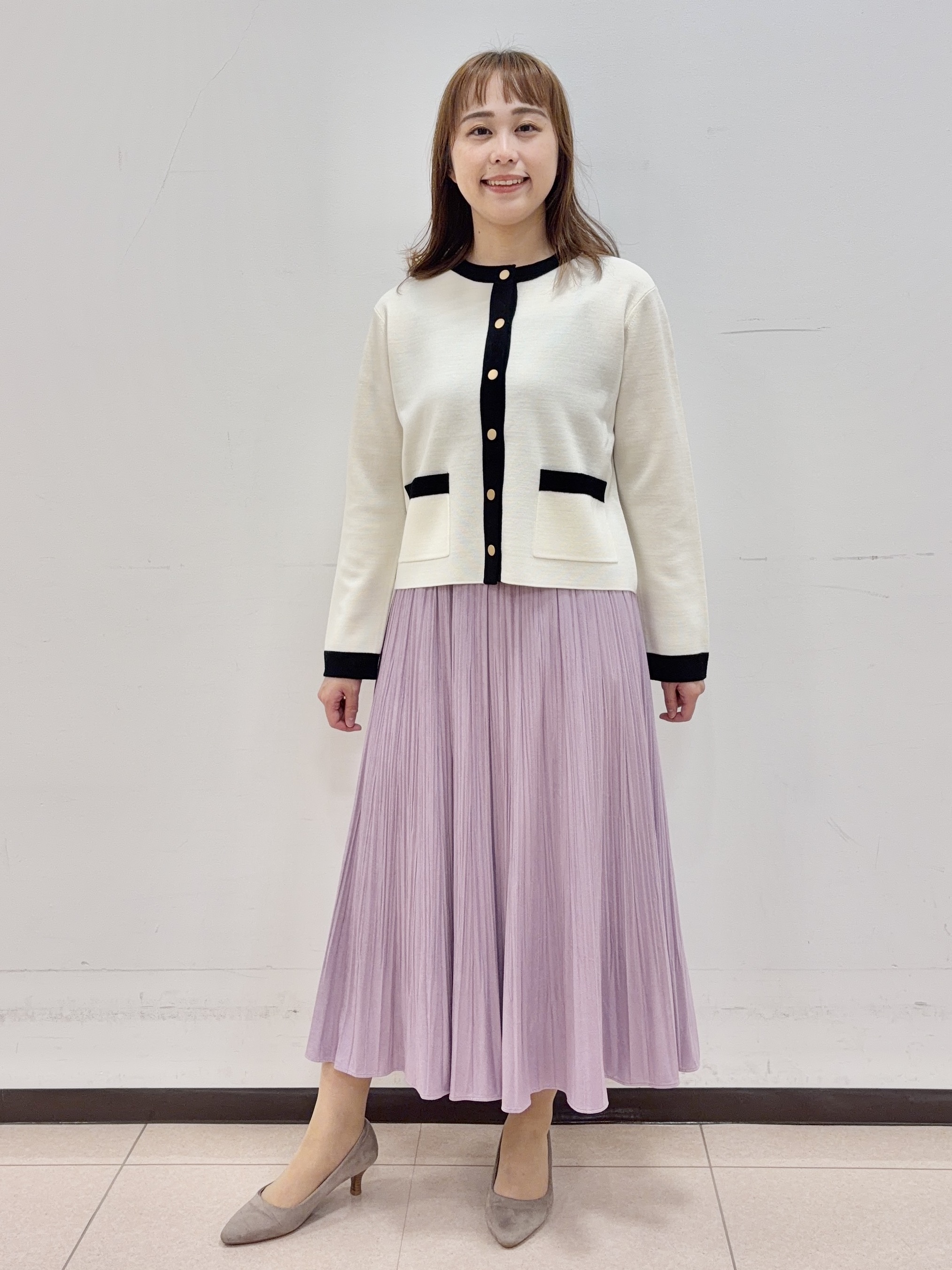 りおさんの「UNTITLED｜【アンサンブル可/ジャケットライク】モールラインカーディガン」を使ったコーディネート