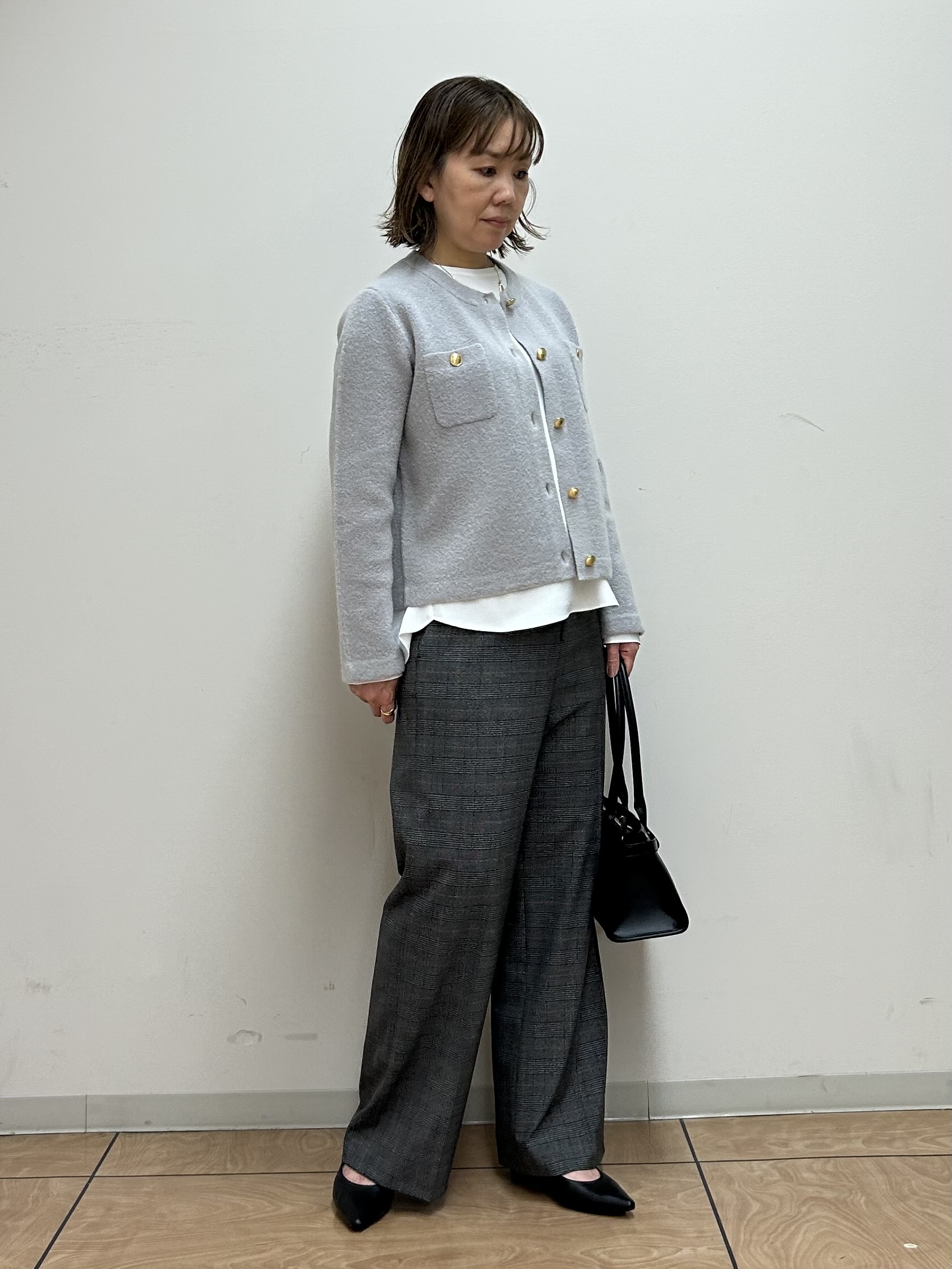 mariさんの「INDIVI｜【軽やか】ブークレニットジャケット」を使ったコーディネート
