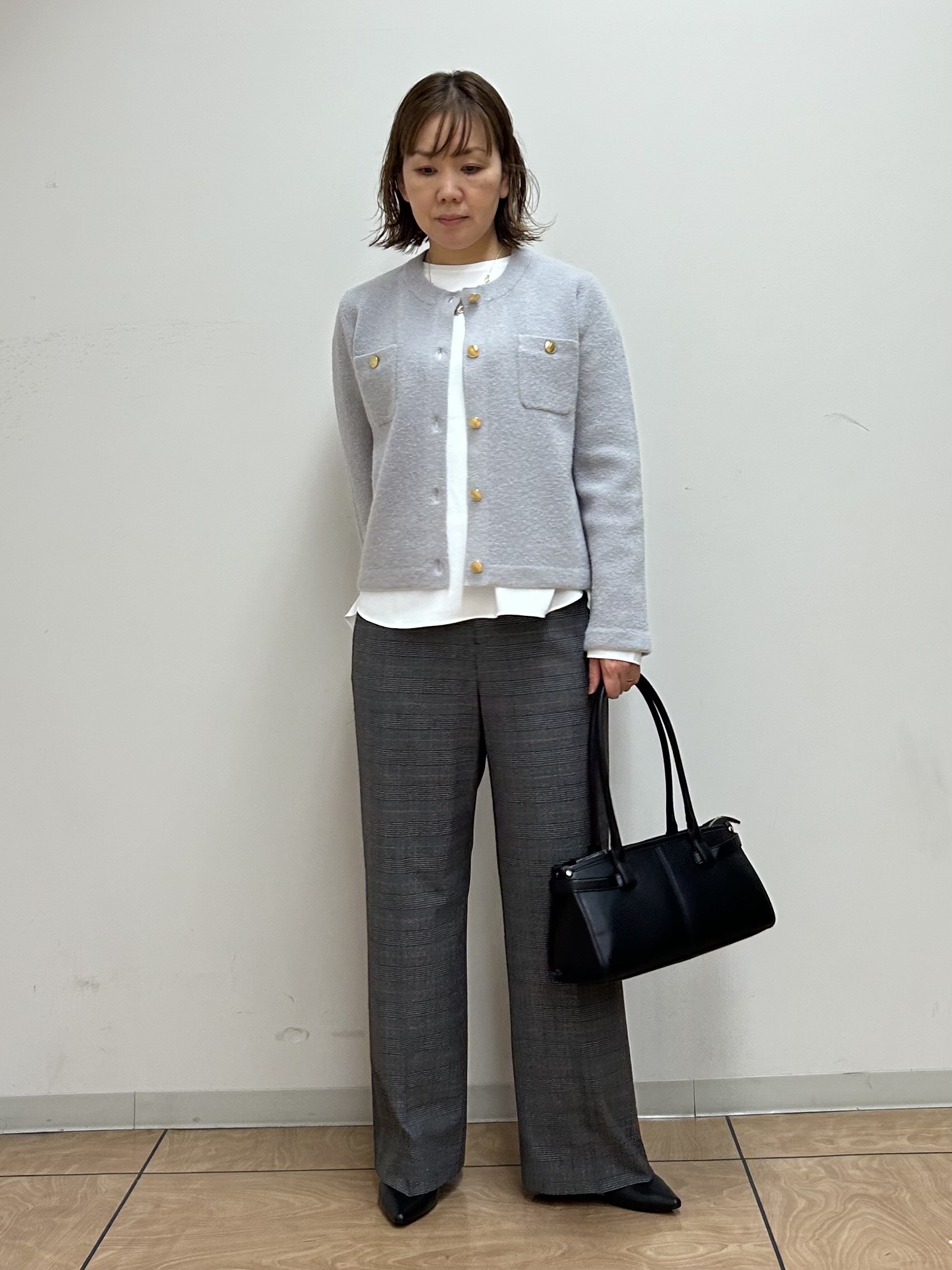 mariさんの「INDIVI｜【軽やか】ブークレニットジャケット」を使ったコーディネート