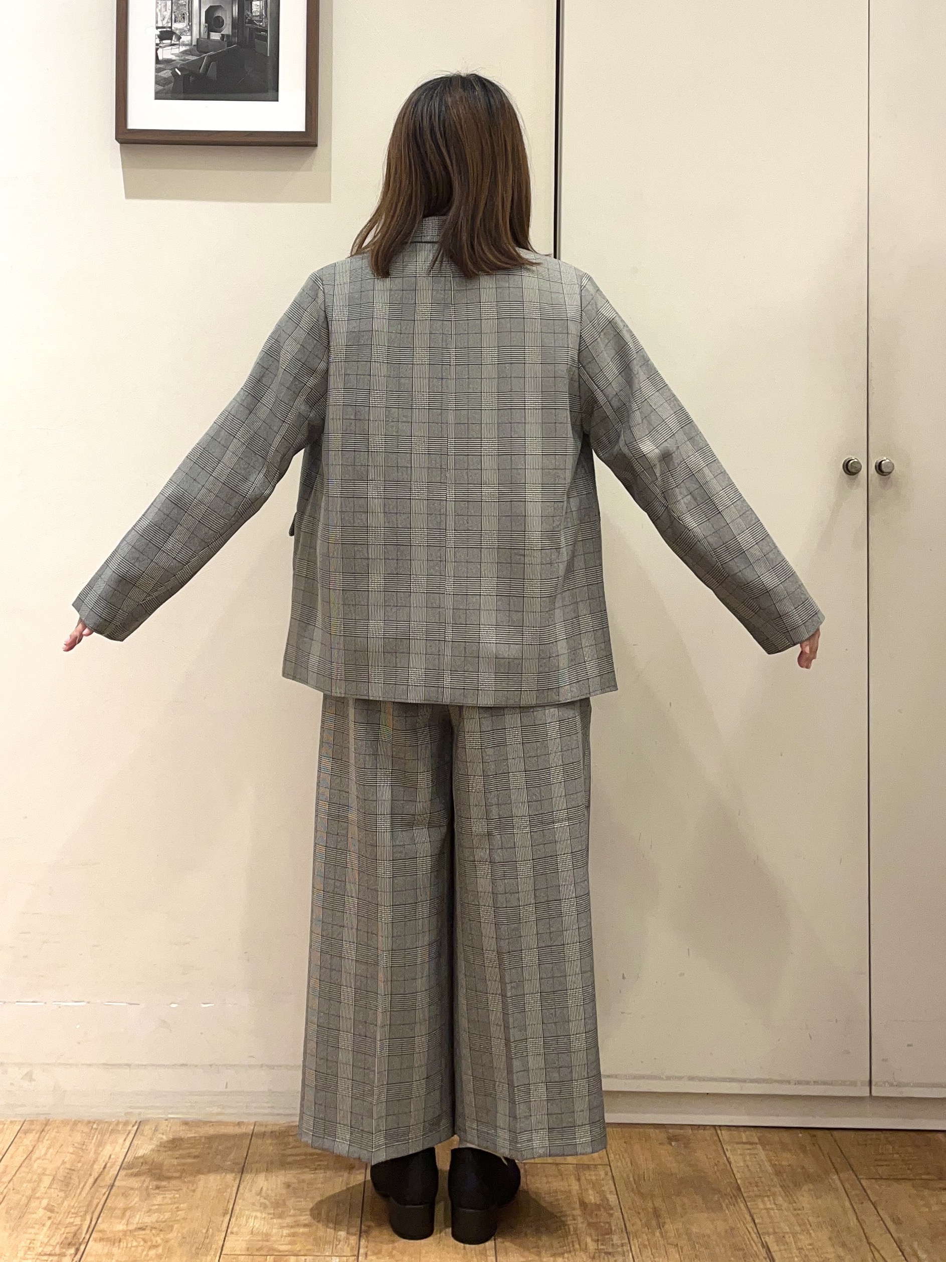 harusakuさんの「SHOO･LA･RUE｜【セットアップ可/洗濯後しわになりにくい】ウールフィール ダブルジャケット」を使ったコーディネート