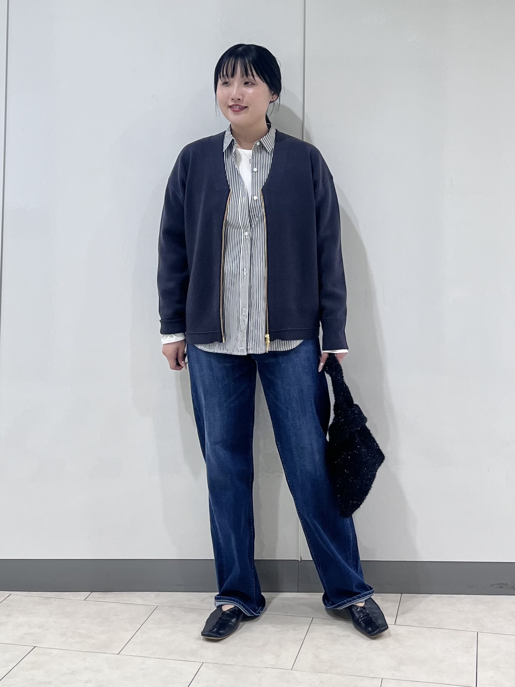 hasuさんの「INDIVI｜【ミラノリブ編み】ジップニットブルゾン」を使ったコーディネート