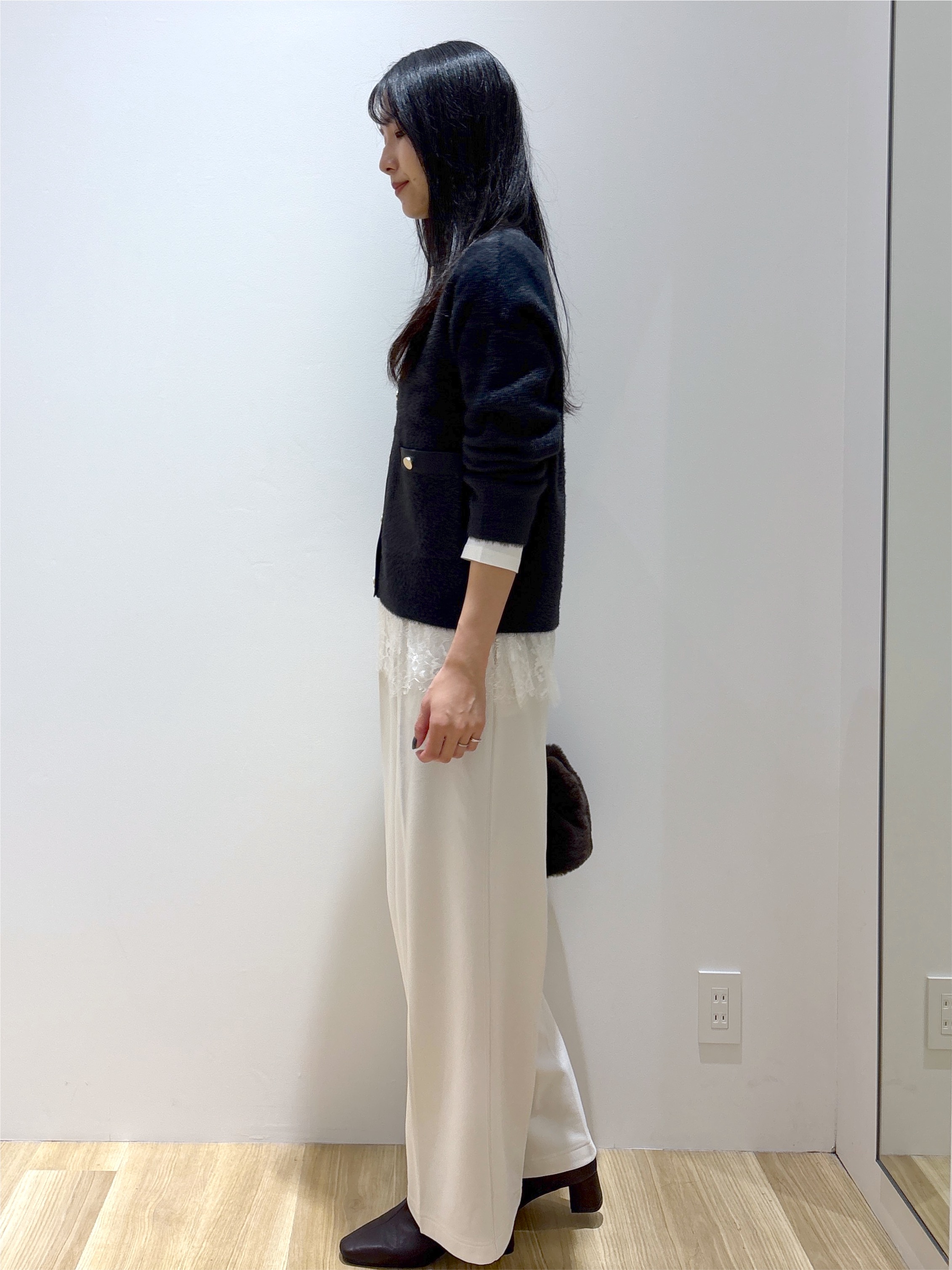 sachikoさんの「OPAQUE.CLIP｜フェザーヤーンニットカーディガン【洗濯機OK】」を使ったコーディネート