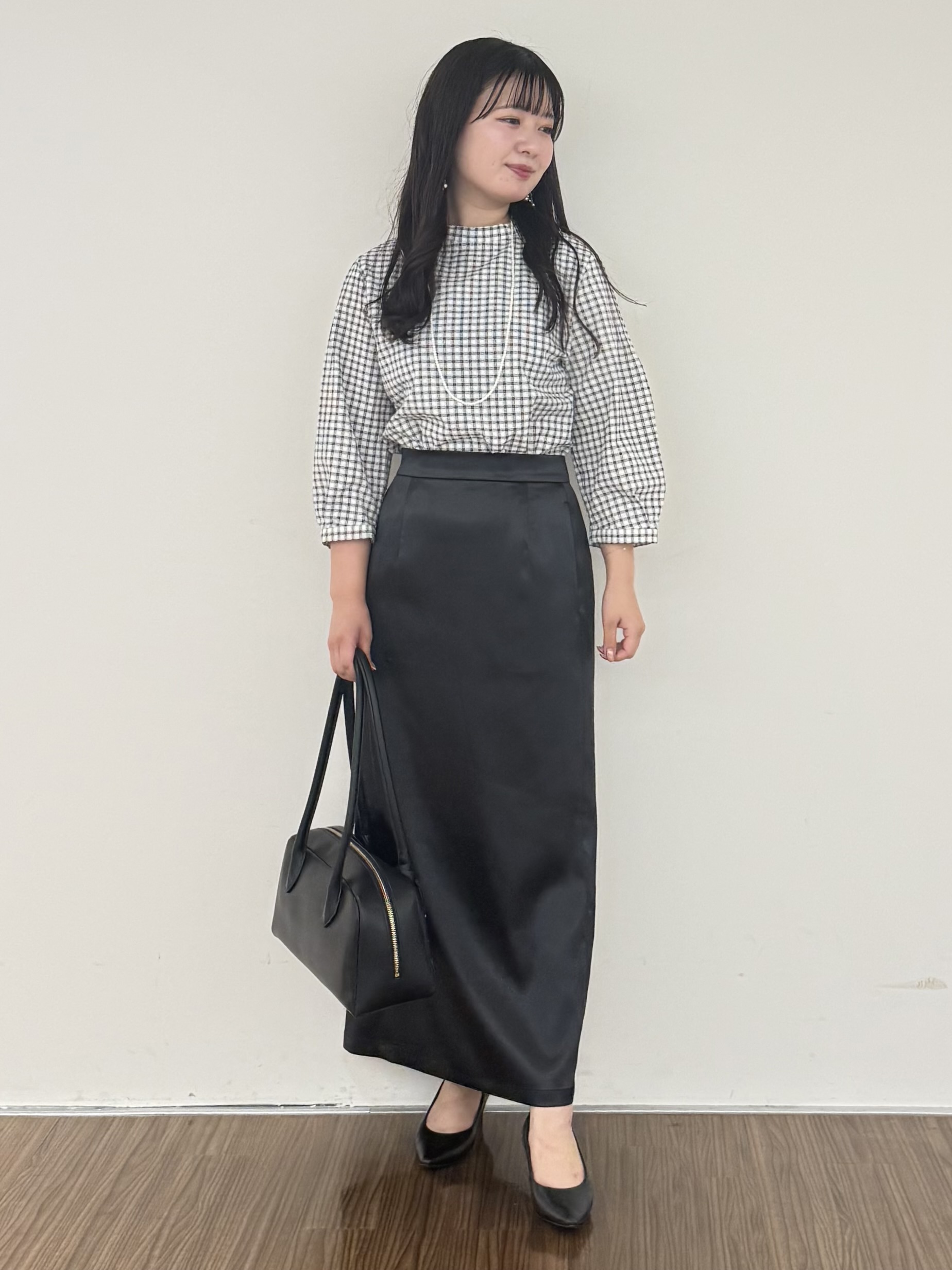 いくみさんの「INDIVI｜【初秋にピッタリ！／洗える】凹凸素材ミニスタンドトップス」を使ったコーディネート