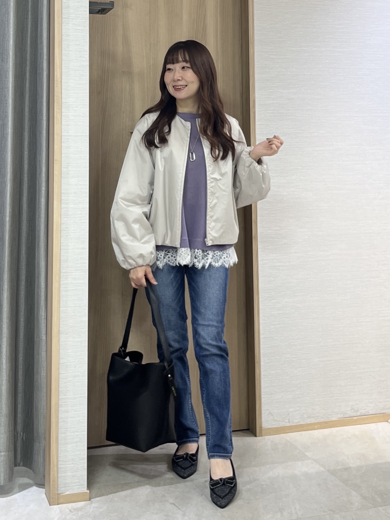 KAHOさんの「UNTITLED｜【軽アウター/中綿/秋冬コート】ショートブルゾン」を使ったコーディネート