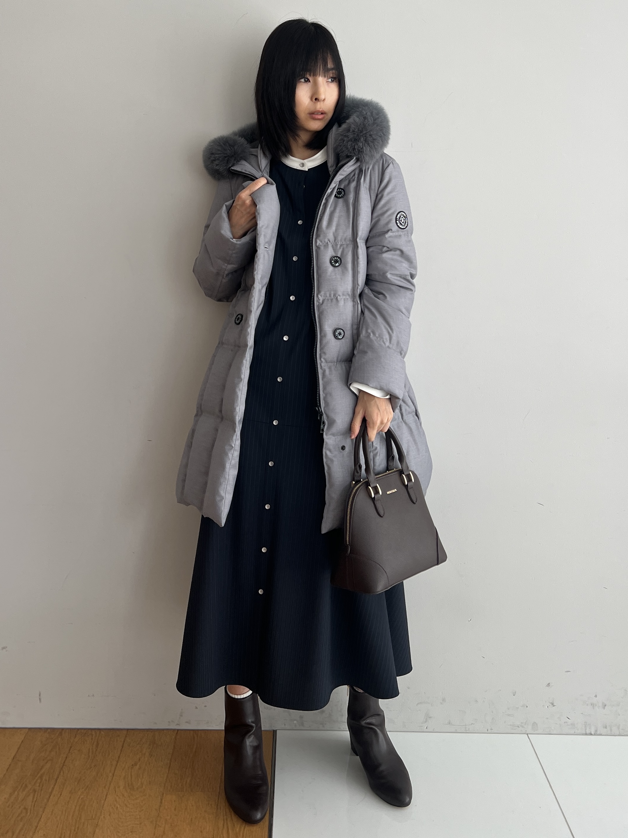 misaさんの「DRESSTERIOR｜【STORY11月号掲載】ウォッシャブルストライプシャツワンピース」を使ったコーディネート