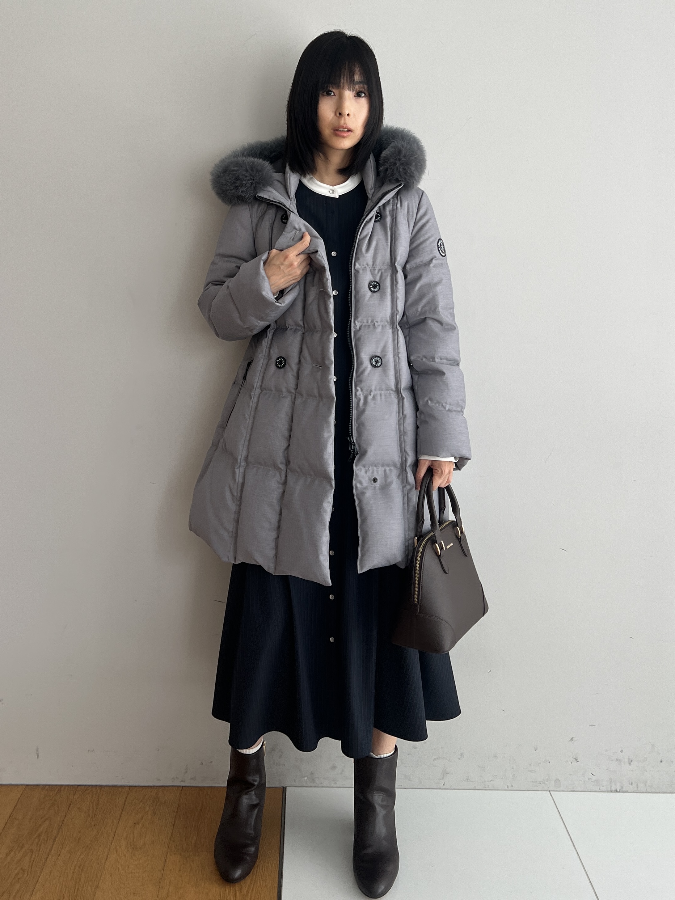 misaさんの「DRESSTERIOR｜【STORY11月号掲載】ウォッシャブルストライプシャツワンピース」を使ったコーディネート