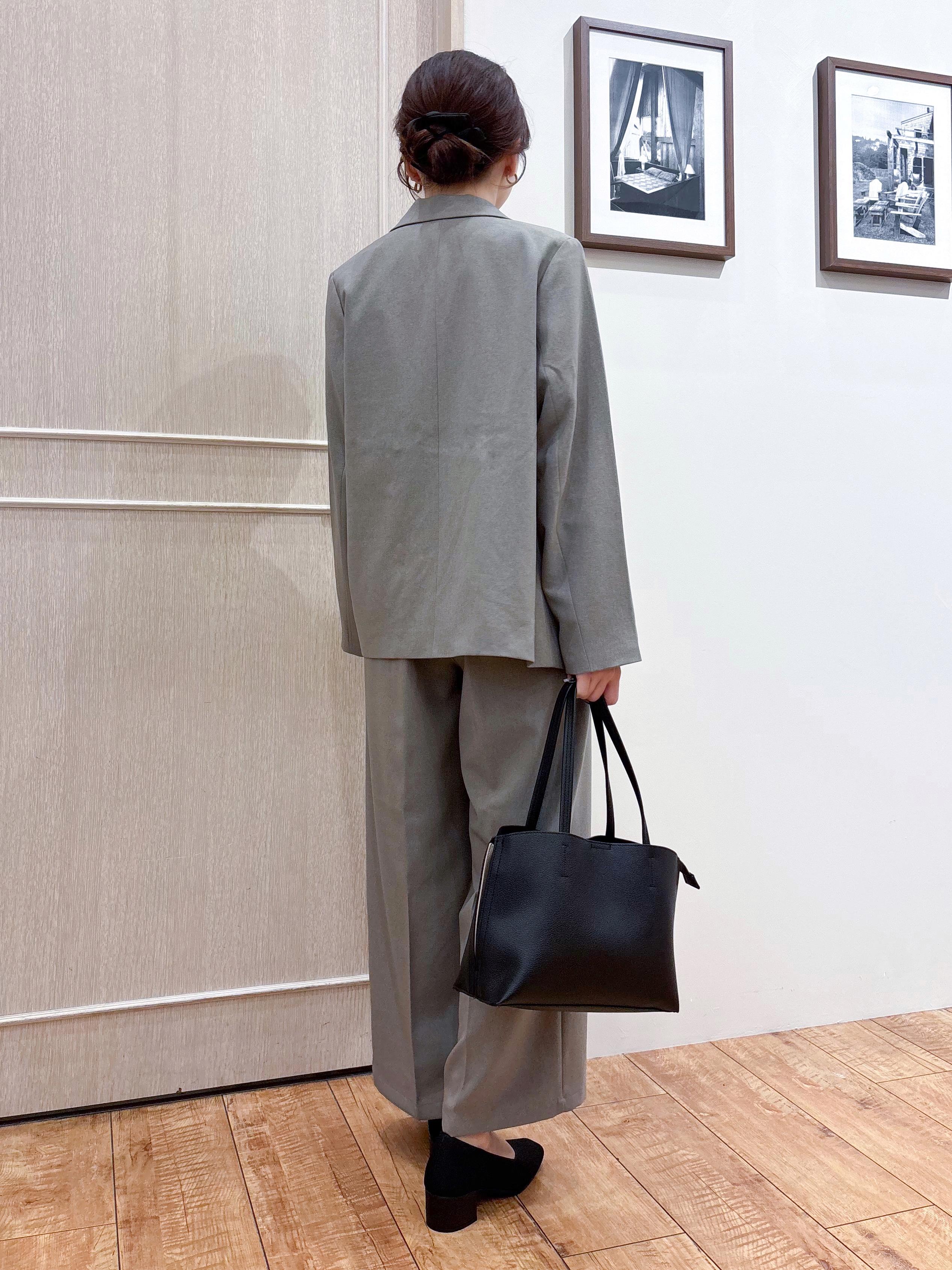 なみさんの「SHOO･LA･RUE｜【セットアップ可/洗濯後しわになりにくい】ウールフィール ダブルジャケット」を使ったコーディネート
