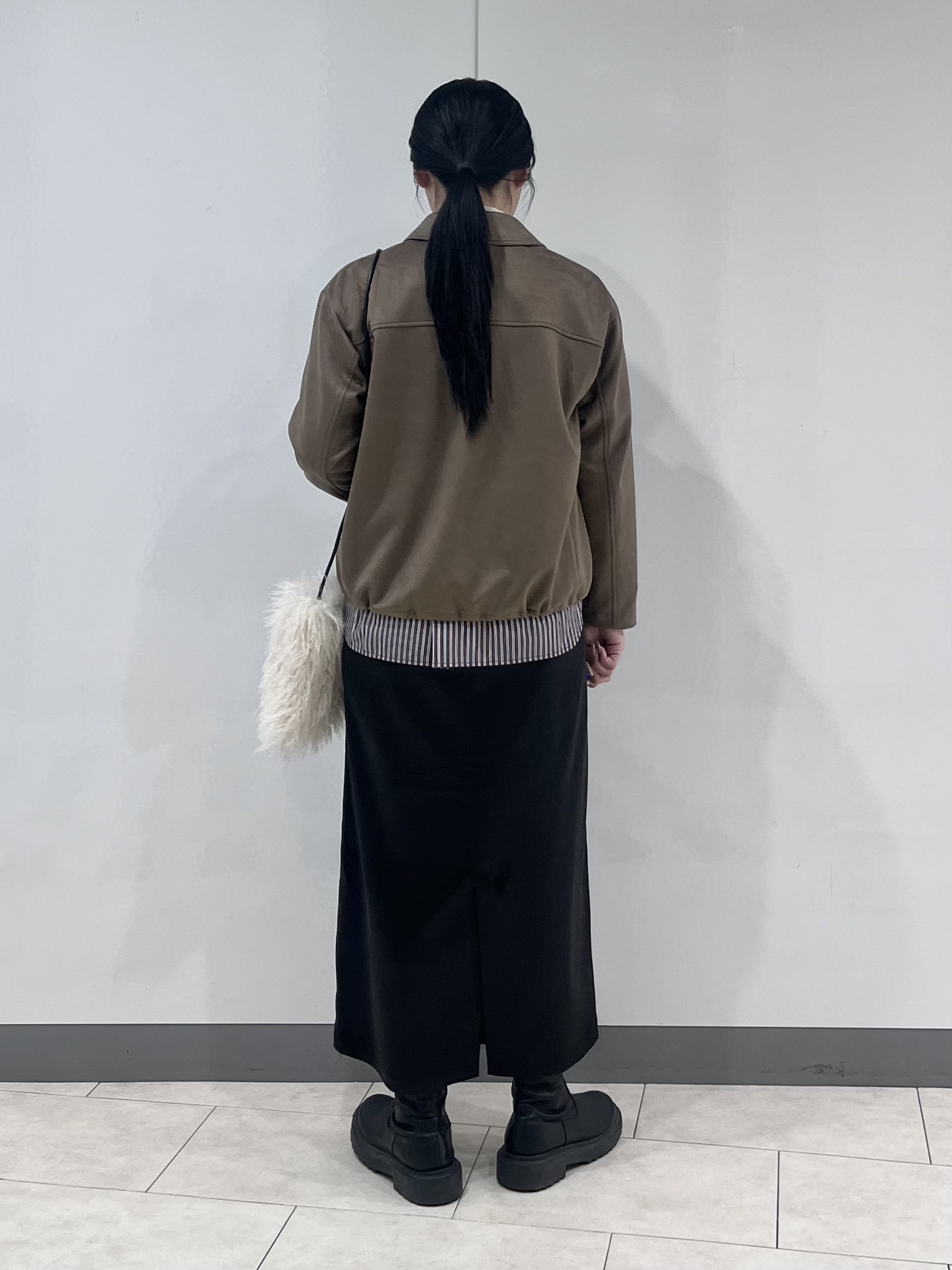 hasuさんの「INDIVI｜【スエード調】ステンカラーブルゾン」を使ったコーディネート
