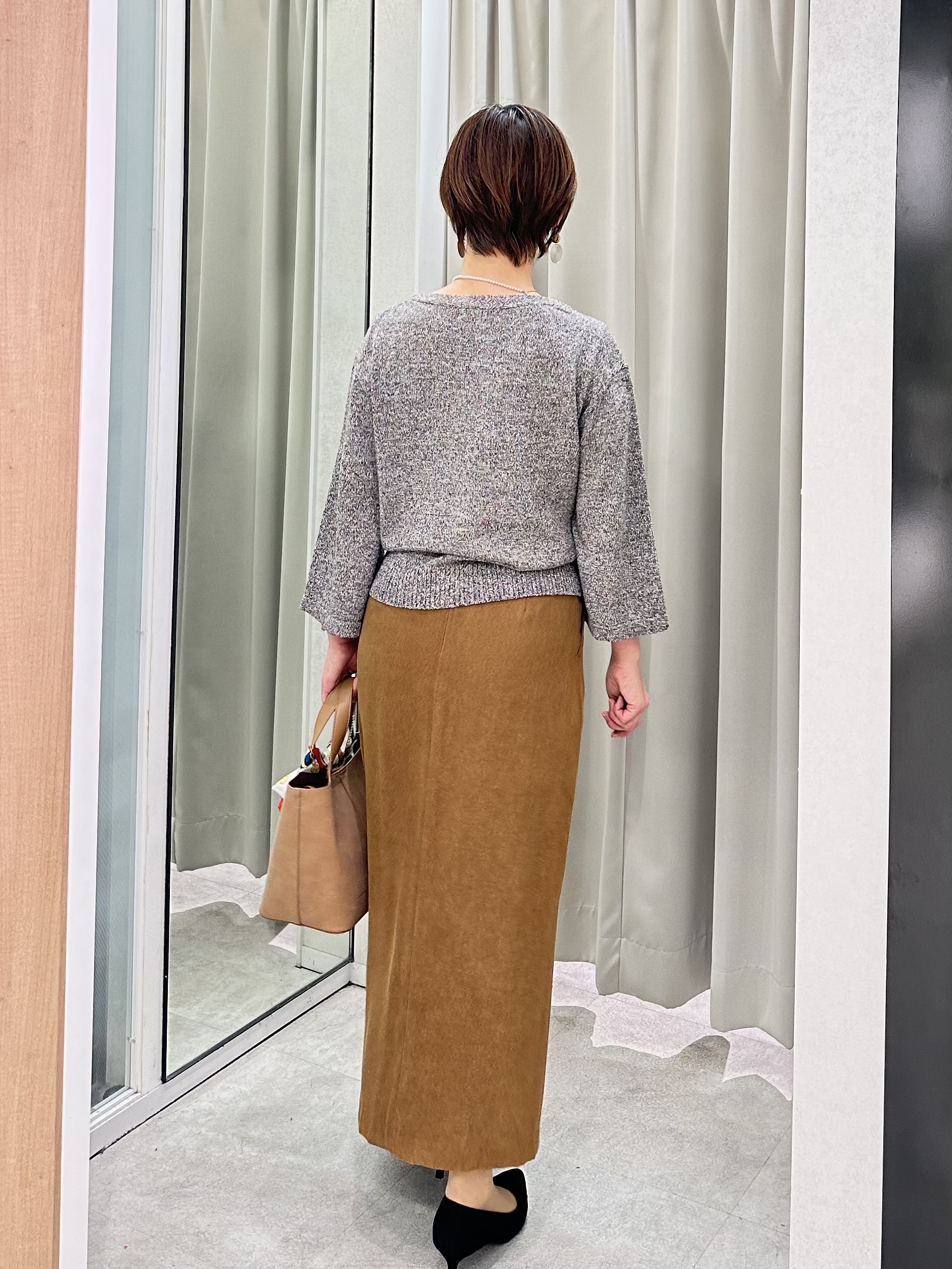 みなこさんの「UNTITLED｜【アンサンブル可/手洗い可】杢調プルオーバーニット」を使ったコーディネート