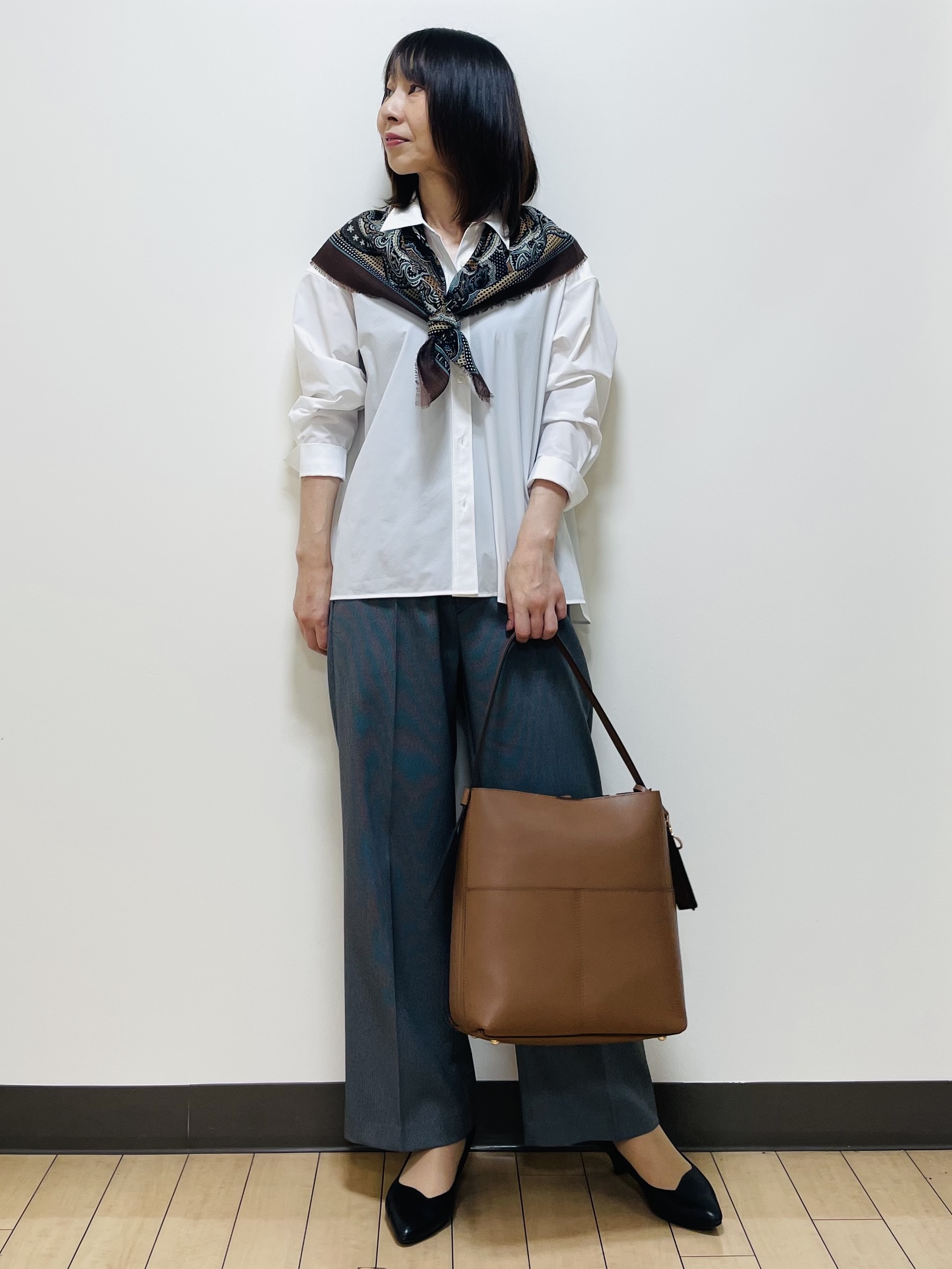 Riiさんの「Reflect｜【羽織◎】オフボディシルエットシャツ」を使ったコーディネート