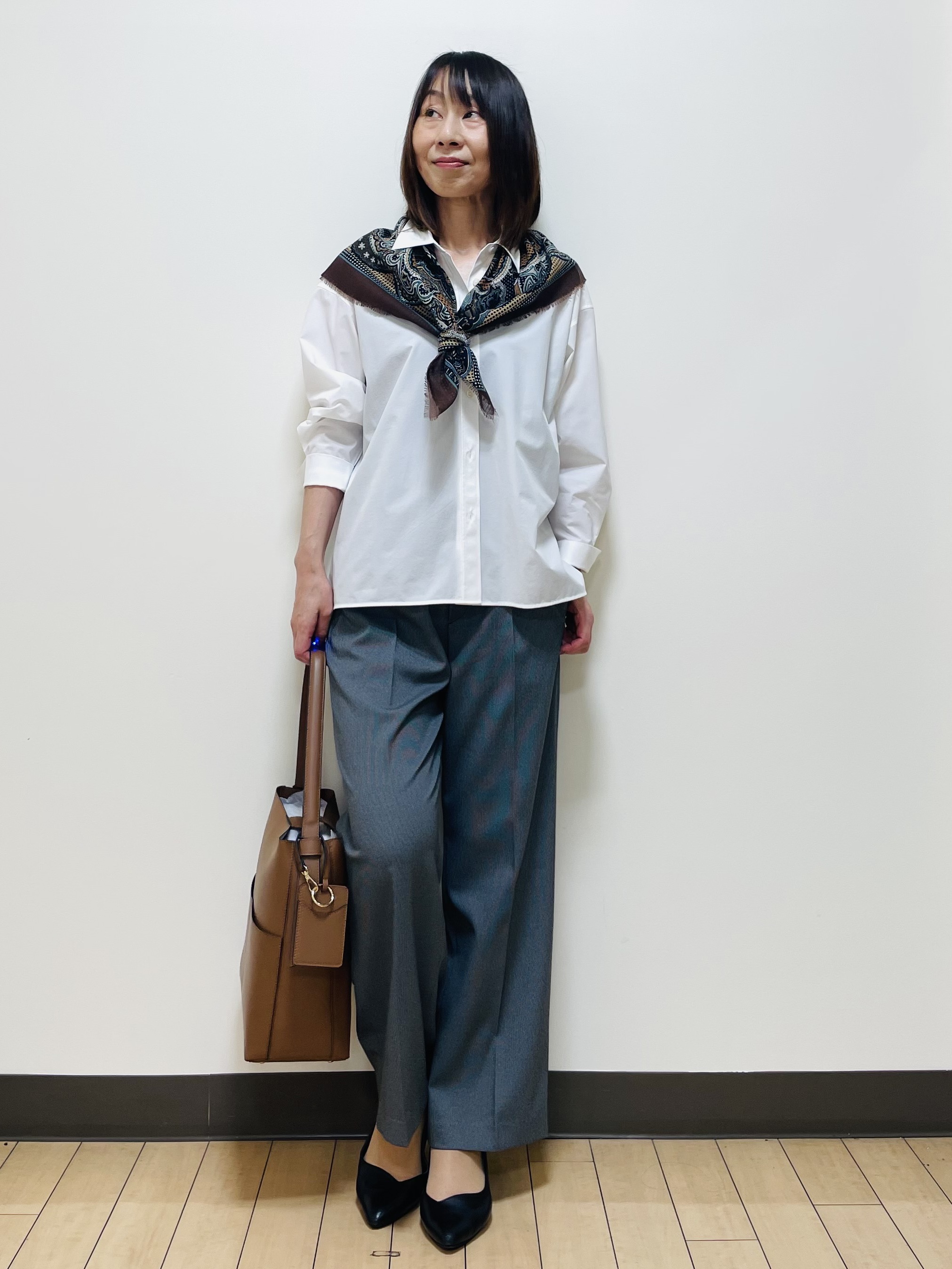 Riiさんの「Reflect｜【羽織◎】オフボディシルエットシャツ」を使ったコーディネート