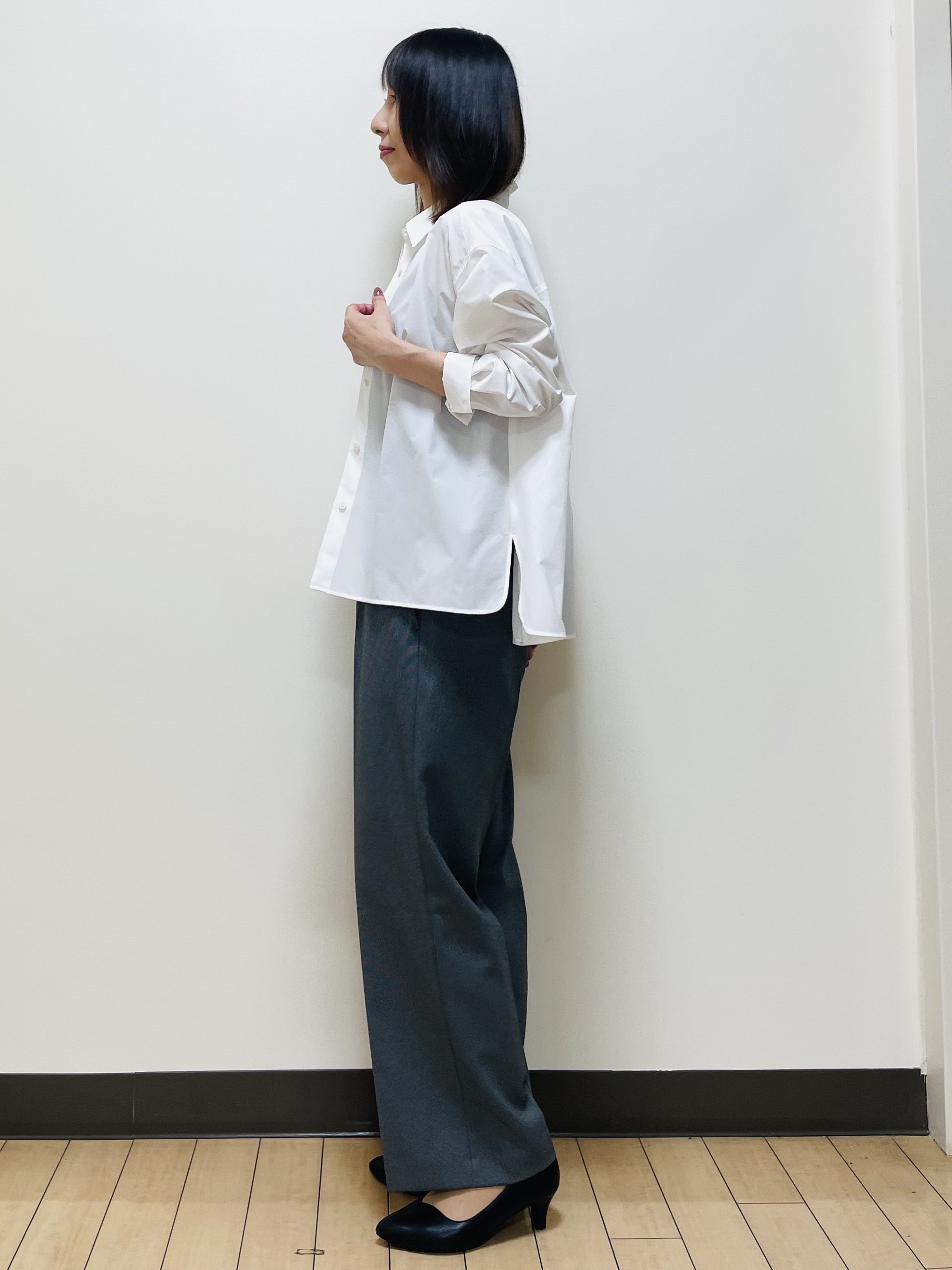 Riiさんの「Reflect｜【羽織◎】オフボディシルエットシャツ」を使ったコーディネート