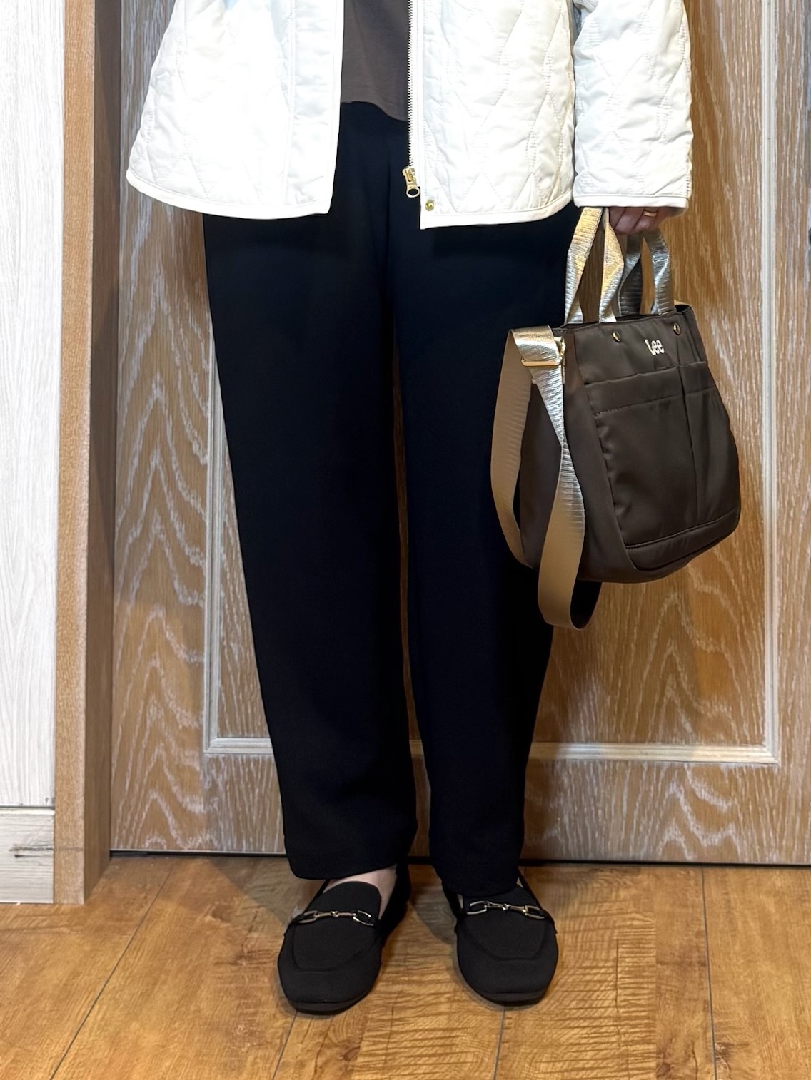 KAORIさんの「SHOO･LA･RUE｜【撥水/S-LL/洗濯機可】ウエスト絞れる キルト中綿ジャケット」を使ったコーディネート