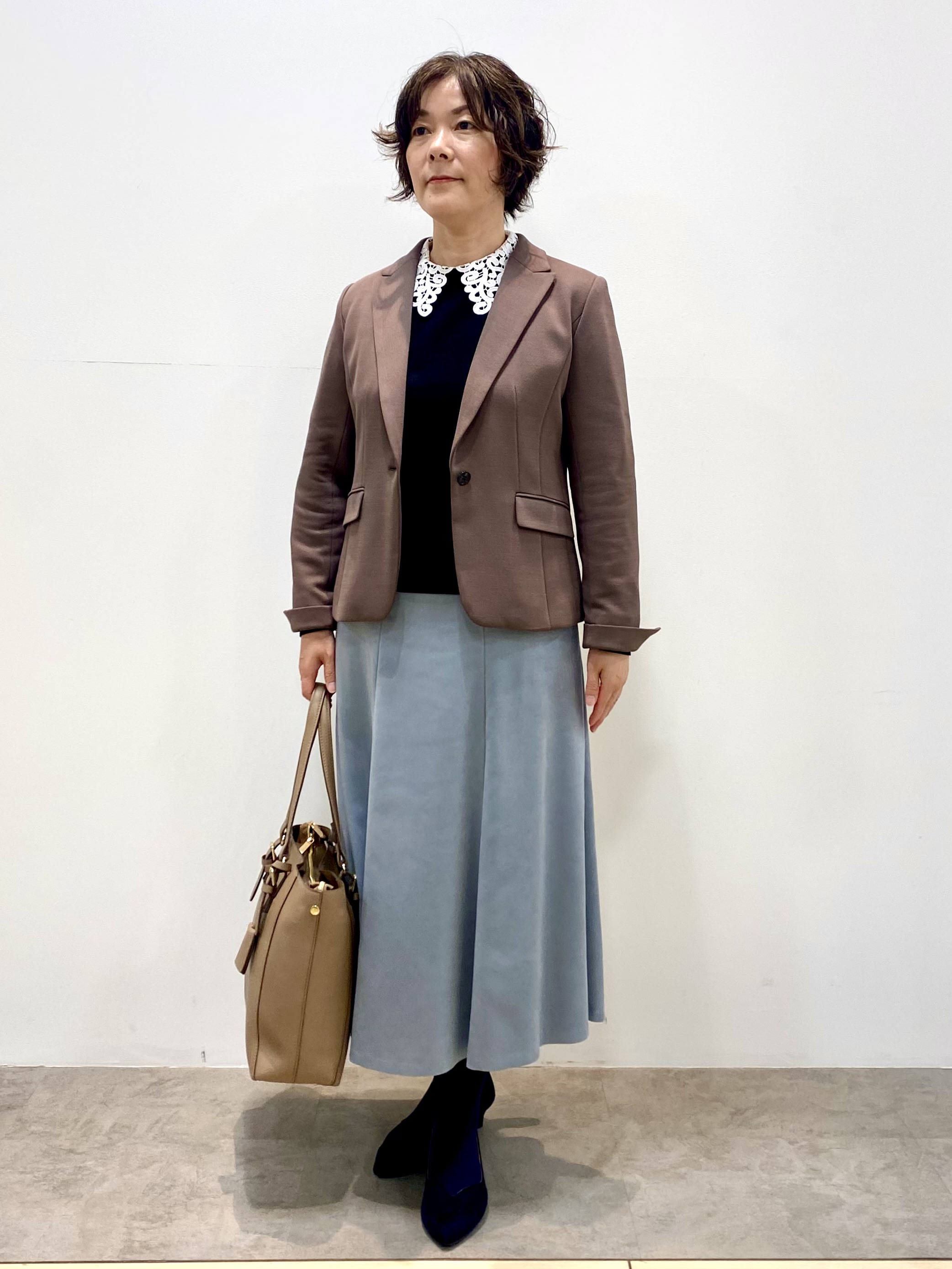 oharaさんの「Reflect｜【付け衿】レース衿付きストレッチニット」を使ったコーディネート