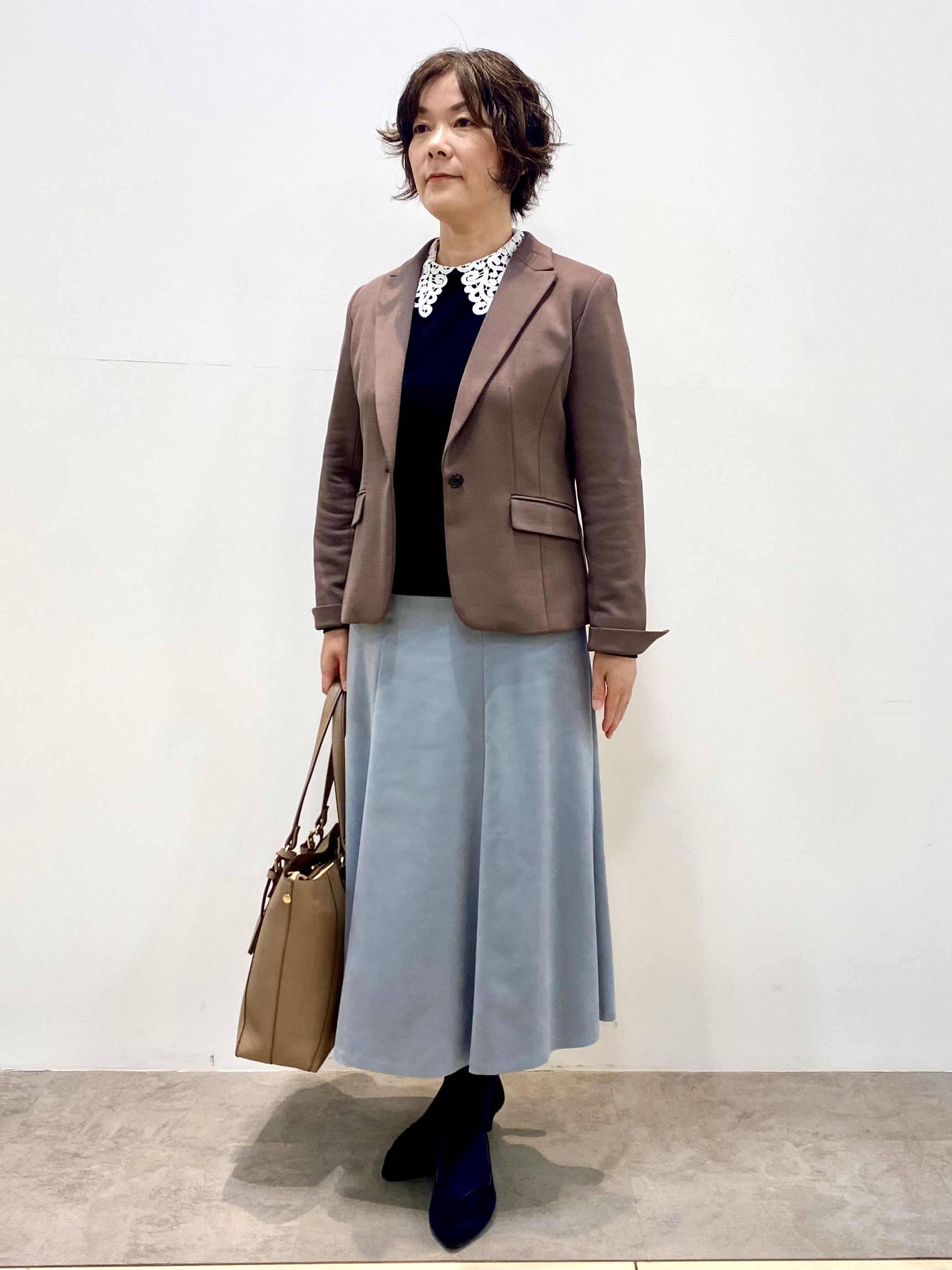 oharaさんの「Reflect｜【付け衿】レース衿付きストレッチニット」を使ったコーディネート