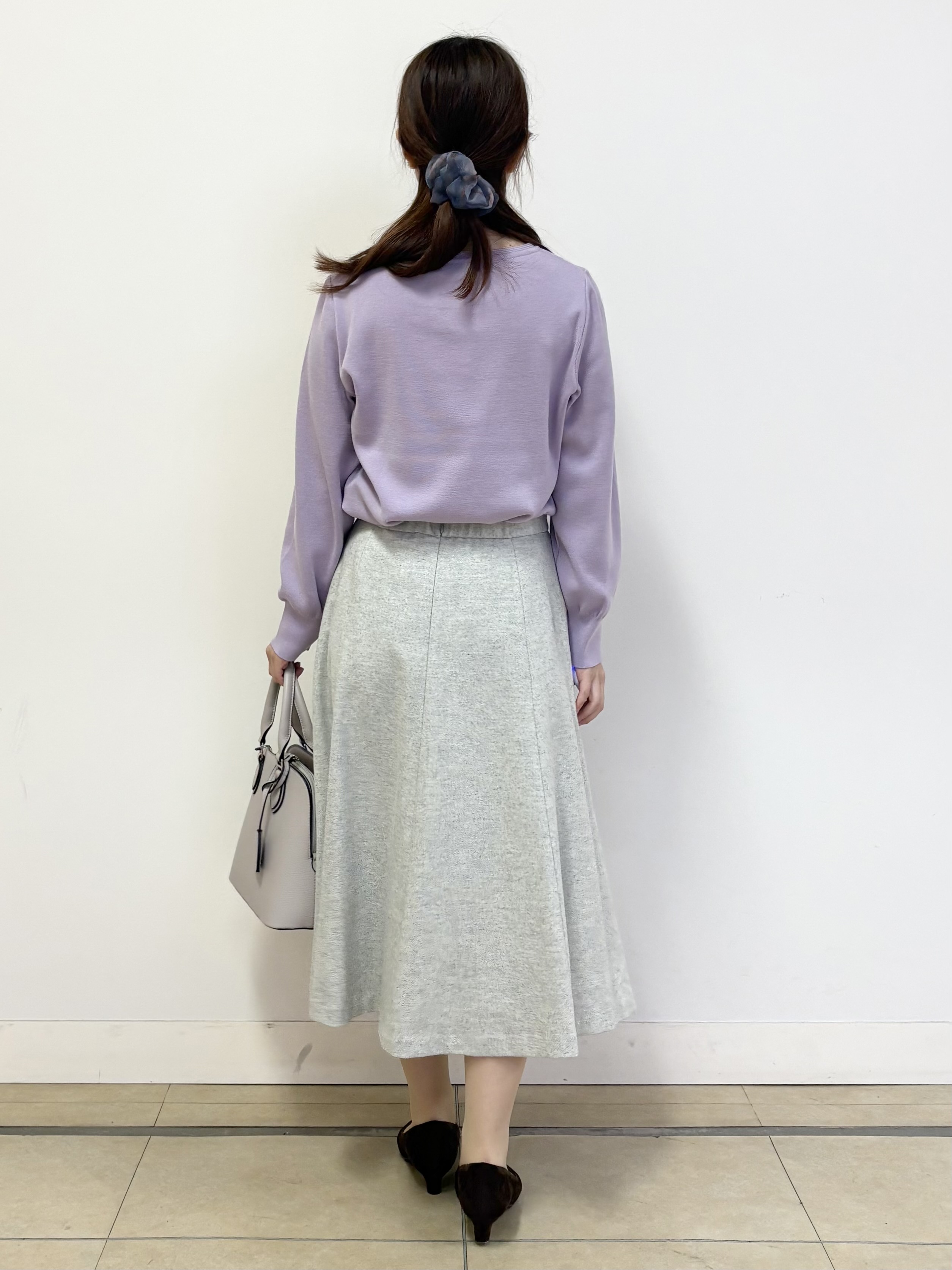mikiさんの「Reflect｜【マシンウォッシュ】レース風編み柄ニット」を使ったコーディネート