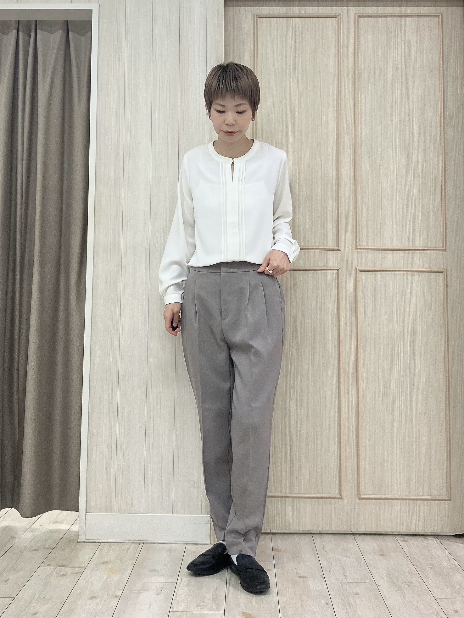 Turnerさんの「SHOO･LA･RUE｜【セットアップ可/通勤/洗濯機可/SS-LL】女性らしく決まる カラーレスジャケット」を使ったコーディネート