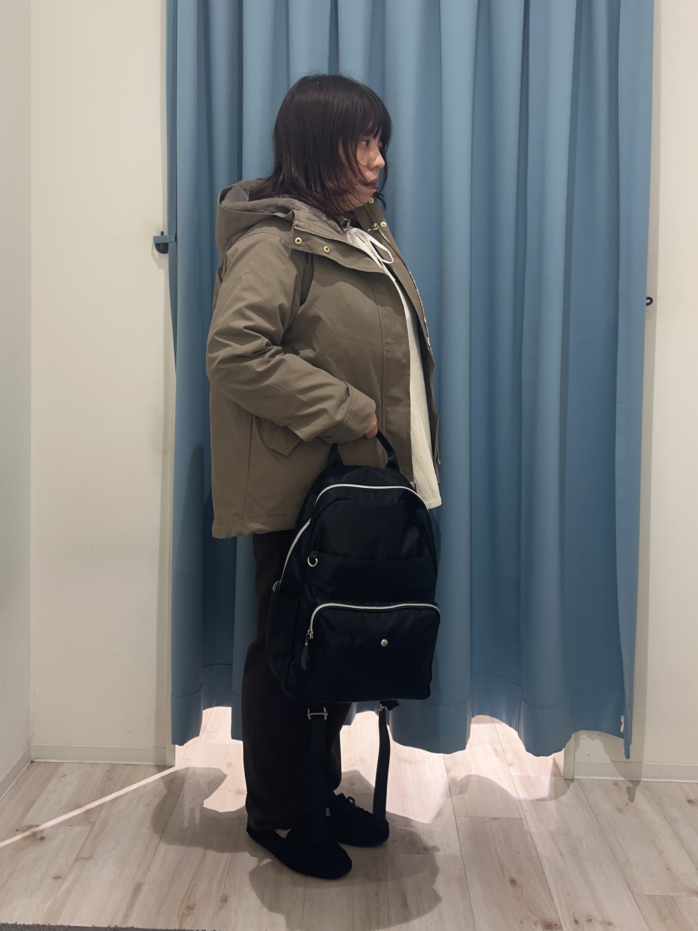 くーさんの「SHOO･LA･RUE｜【洗濯機可/撥水/マルチWAY】ファーライナー付き 毎日欲張りマンパ」を使ったコーディネート
