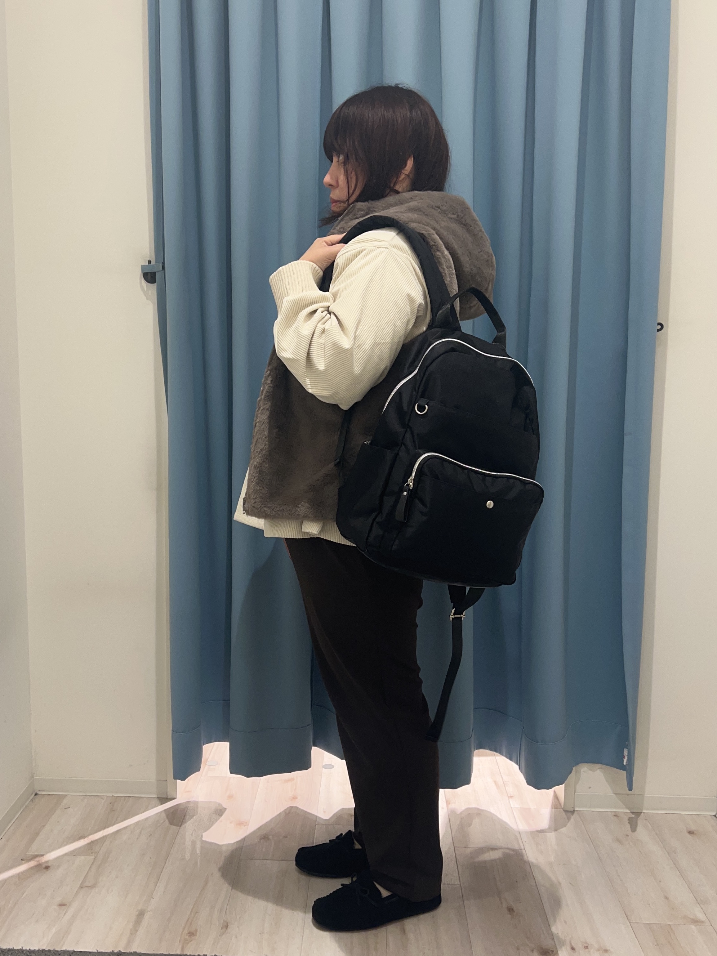 くーさんの「SHOO･LA･RUE｜【洗濯機可/撥水/マルチWAY】ファーライナー付き 毎日欲張りマンパ」を使ったコーディネート