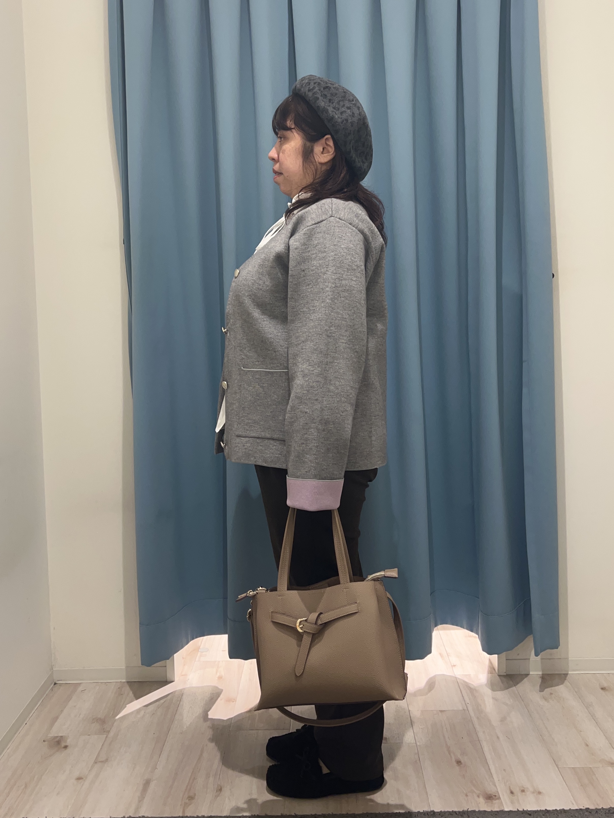 くーさんの「SHOO･LA･RUE｜【S-LL/洗濯機可/静電気防止】もちもち配色ダブルフェイスカーディガン」を使ったコーディネート