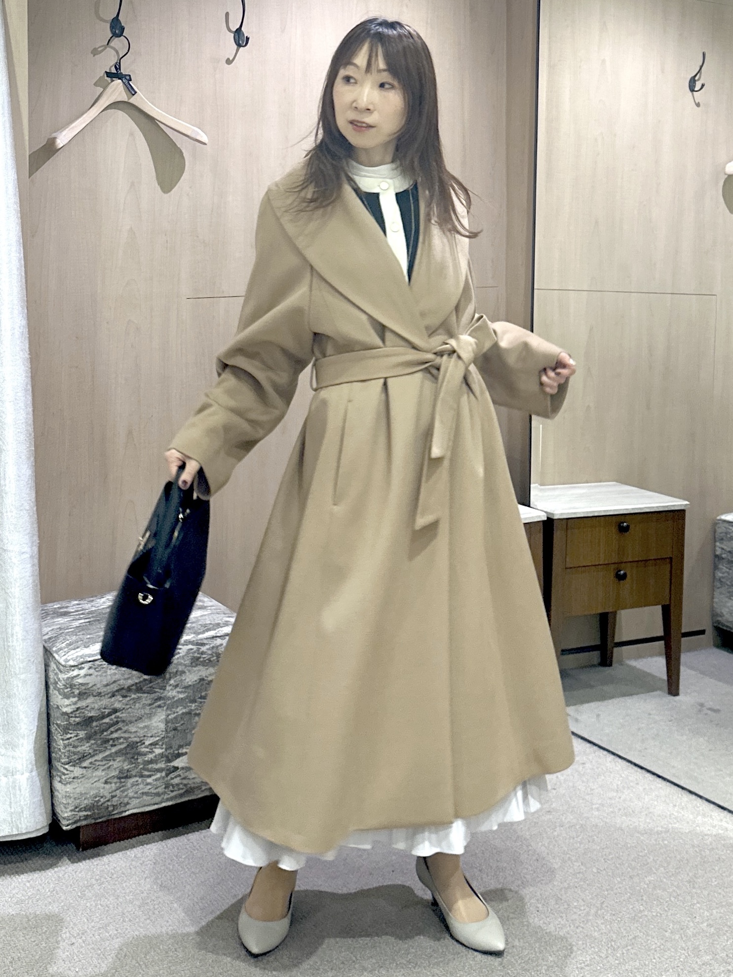 Miwaさんの「UNTITLED｜【重ね着レイヤード】シアーベロアハイネックトップス」を使ったコーディネート