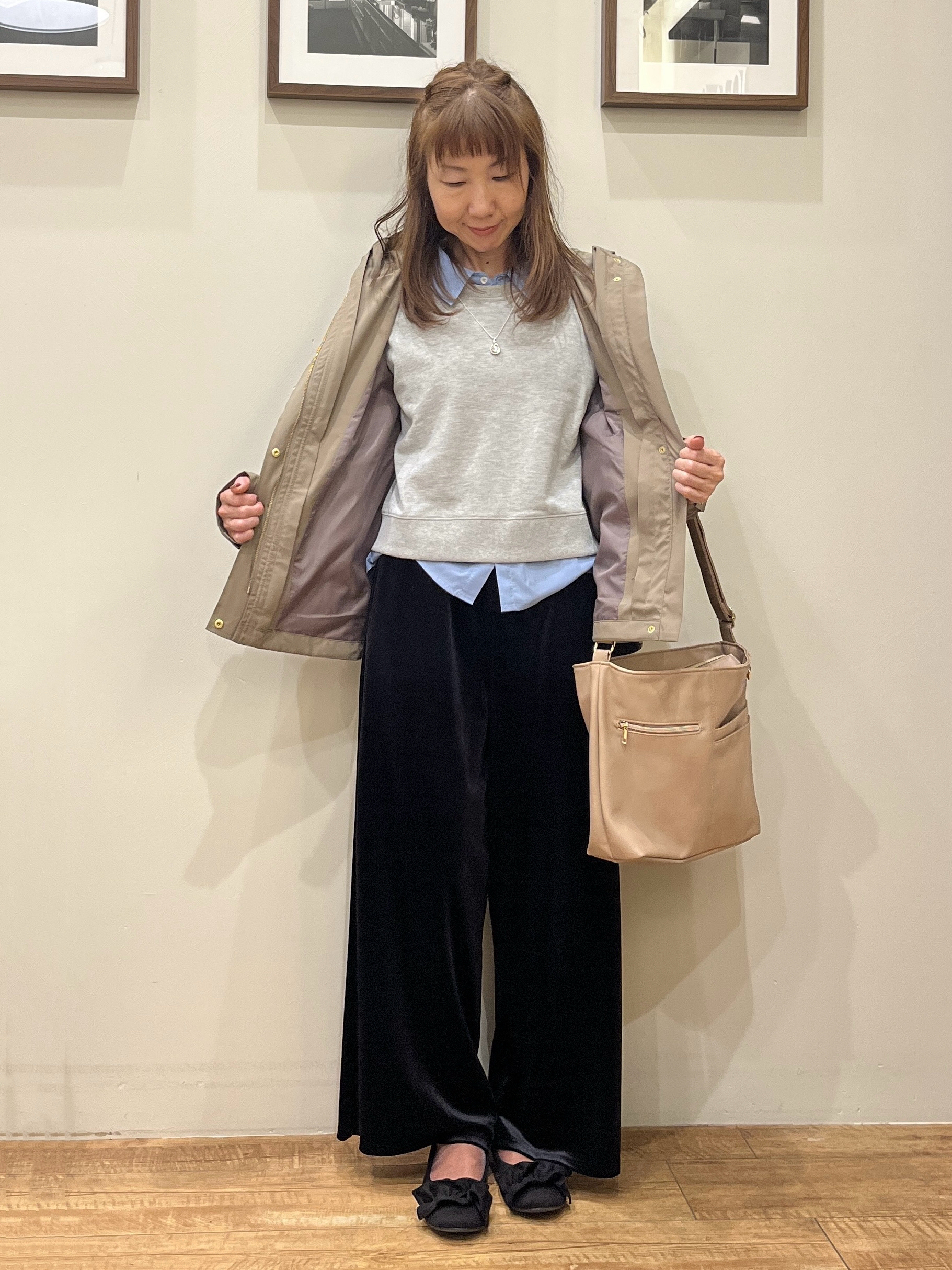 まつみさんの「SHOO･LA･RUE｜【洗濯機可/撥水/マルチWAY】ファーライナー付き 毎日欲張りマンパ」を使ったコーディネート