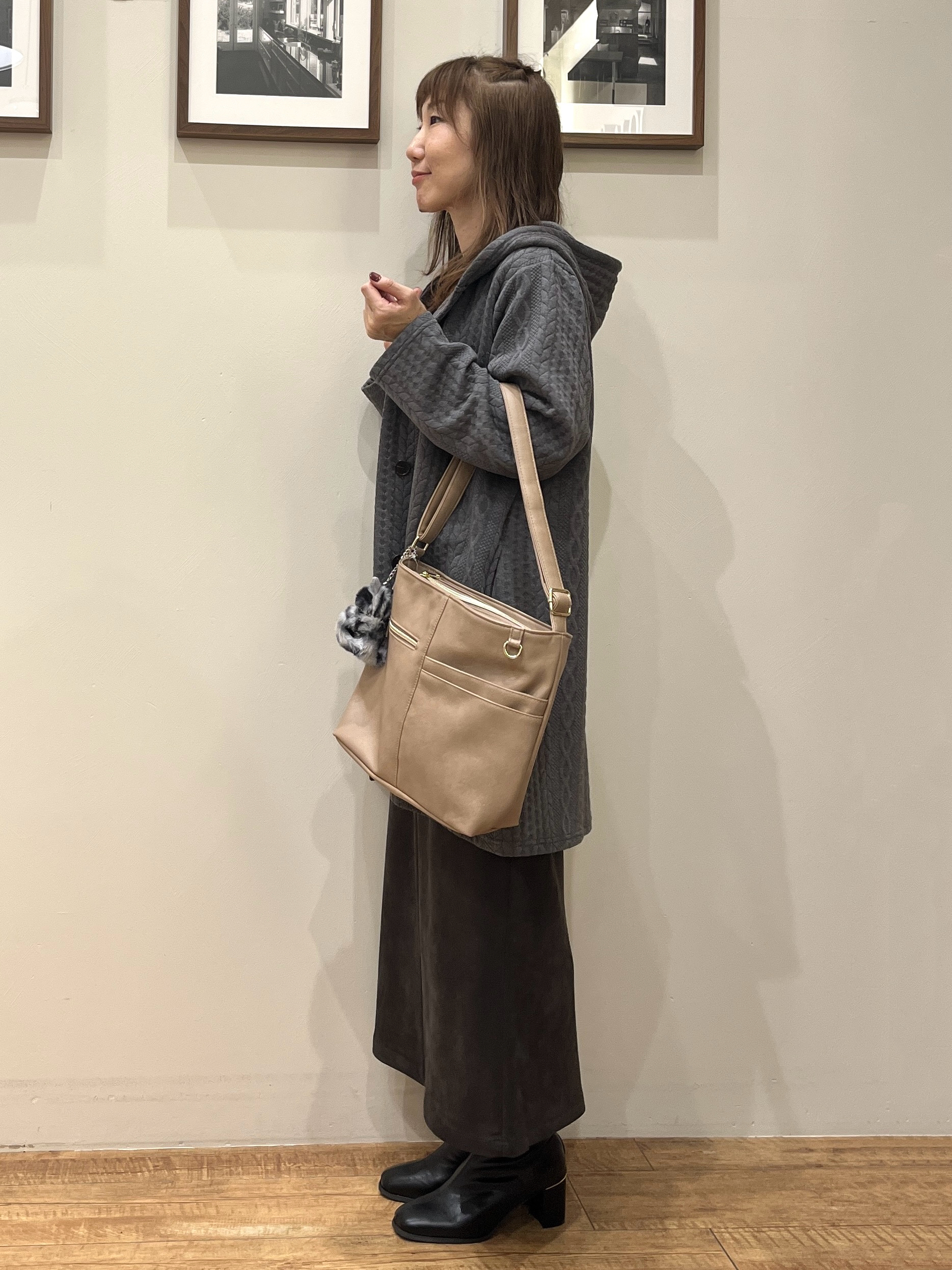 まつみさんの「SHOO･LA･RUE｜【S-LL/ゆるシルエット】体型カバーしながらスマートに魅せる ラインジャカードコーディガン」を使ったコーディネート