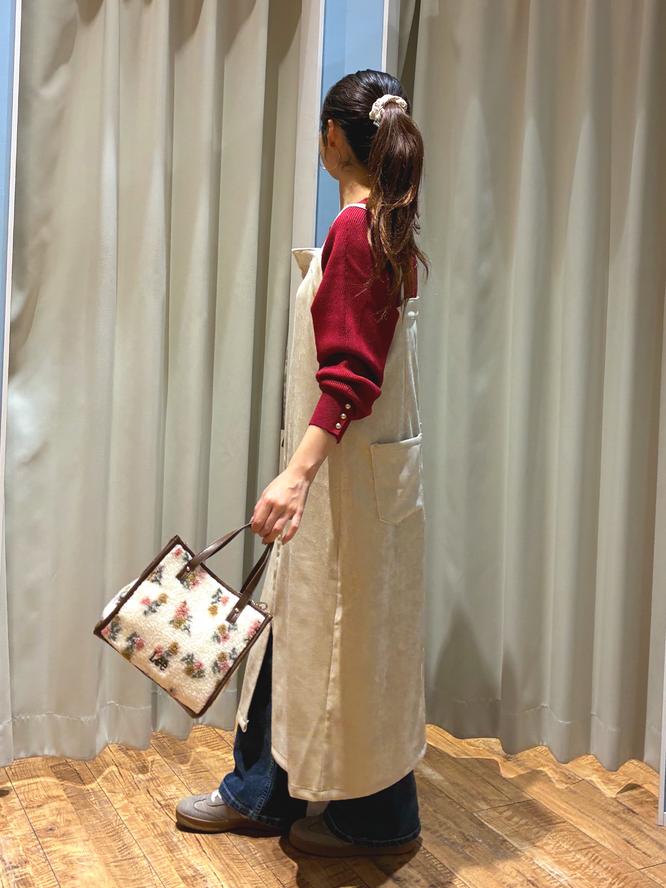 もんちゃんさんの「SHOO･LA･RUE｜【洗濯機可/体型カバー】やわらかリブドルマンニット」を使ったコーディネート