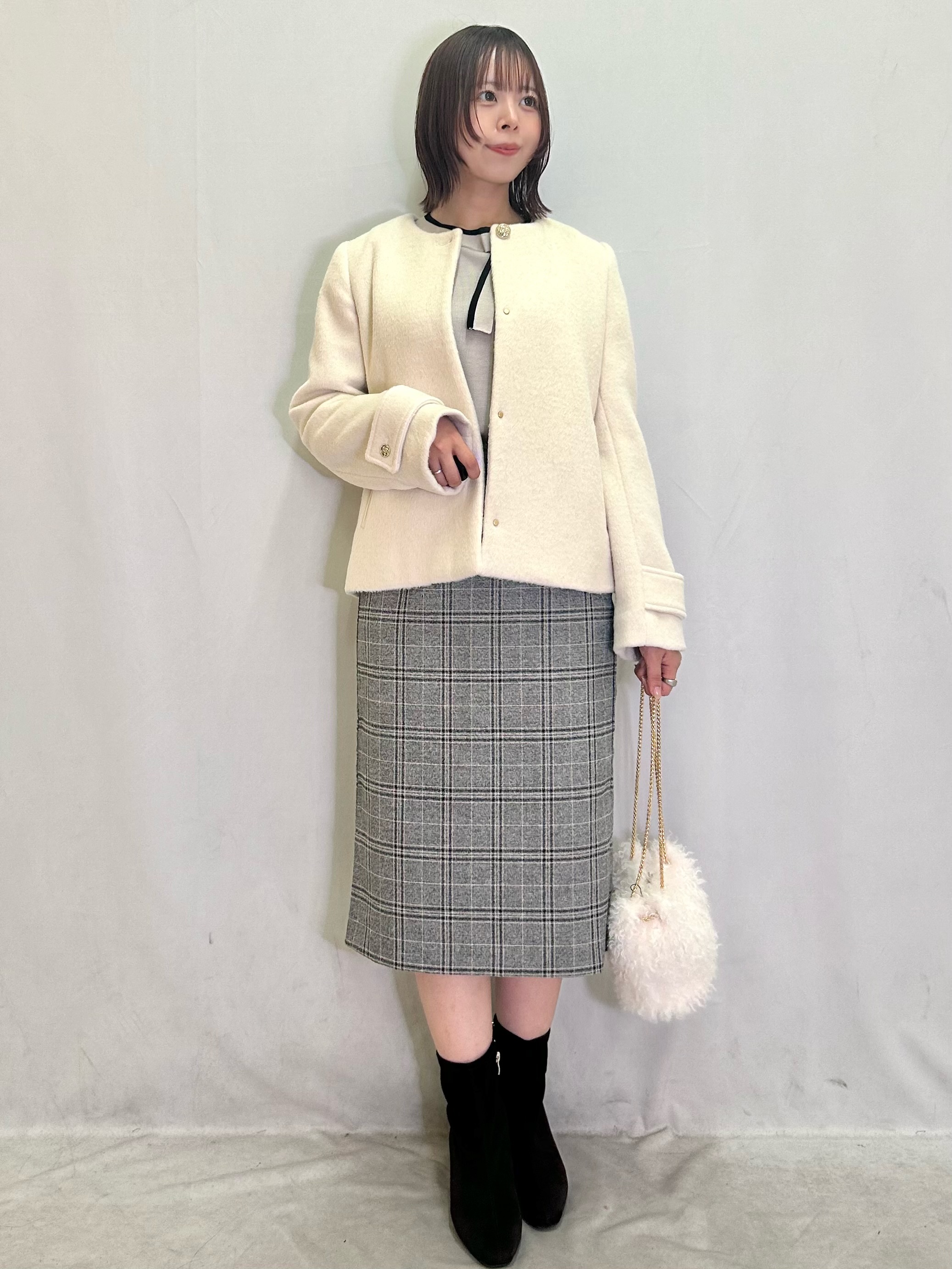 きららさんの「index｜【植草美幸先生が指南する好印象スタイル】カシミヤ混ノーカラーショートコート」を使ったコーディネート