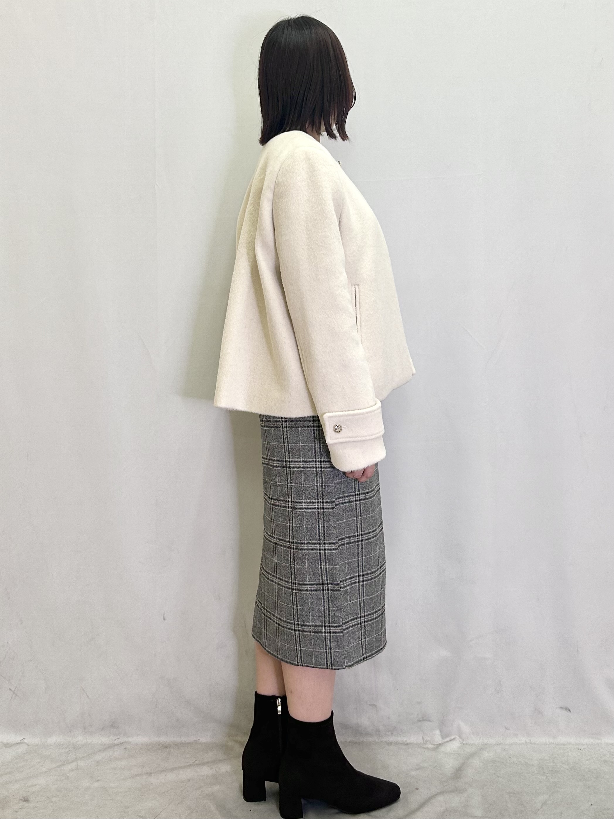 きららさんの「index｜【植草美幸先生が指南する好印象スタイル】カシミヤ混ノーカラーショートコート」を使ったコーディネート