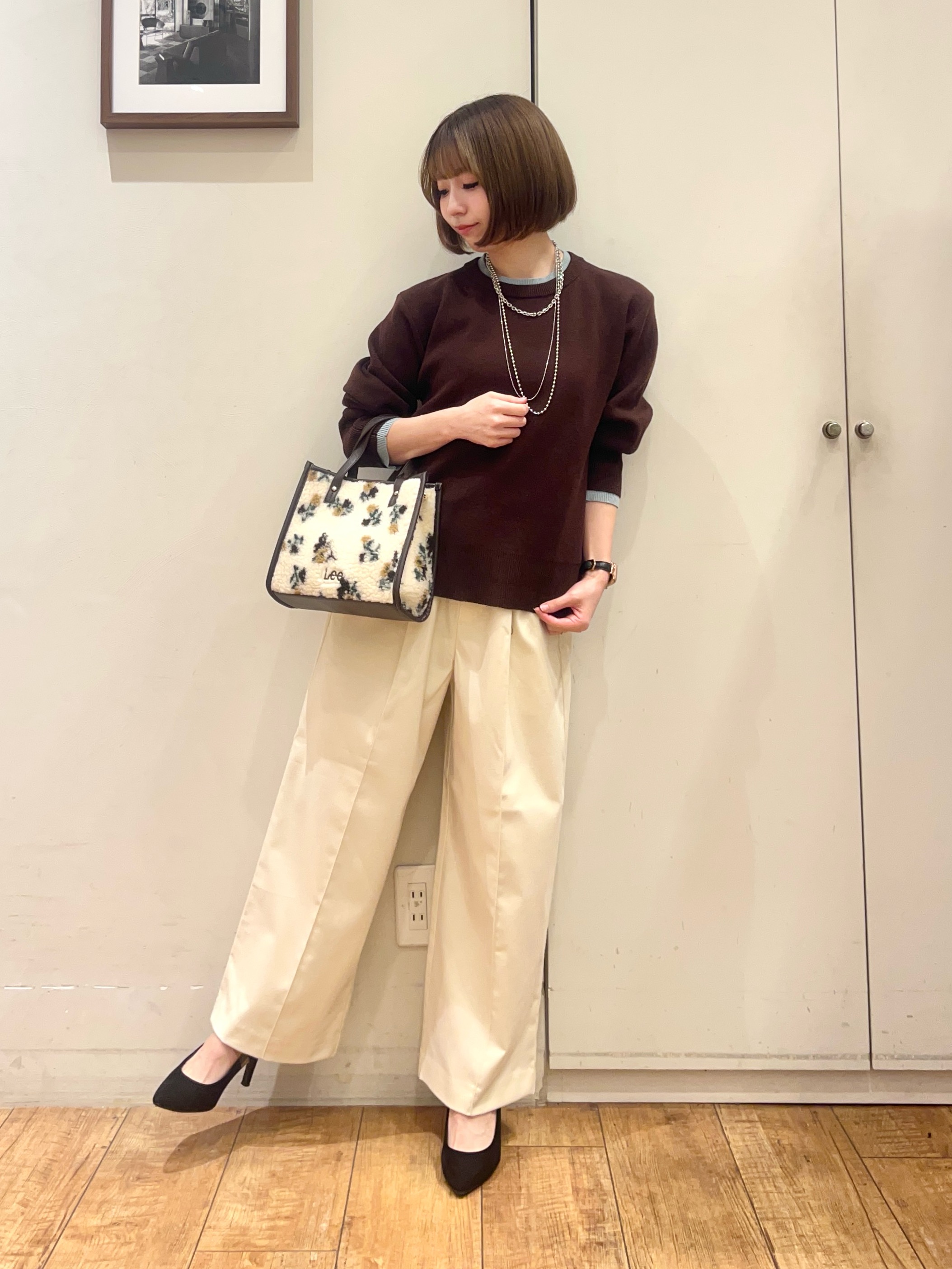 AIRIさんの「SHOO･LA･RUE｜【着丈選べる／セットアップ可／ぱちぱちしにくい】洗濯後しわになりにくい 両面微起毛 あったかイージー」を使ったコーディネート