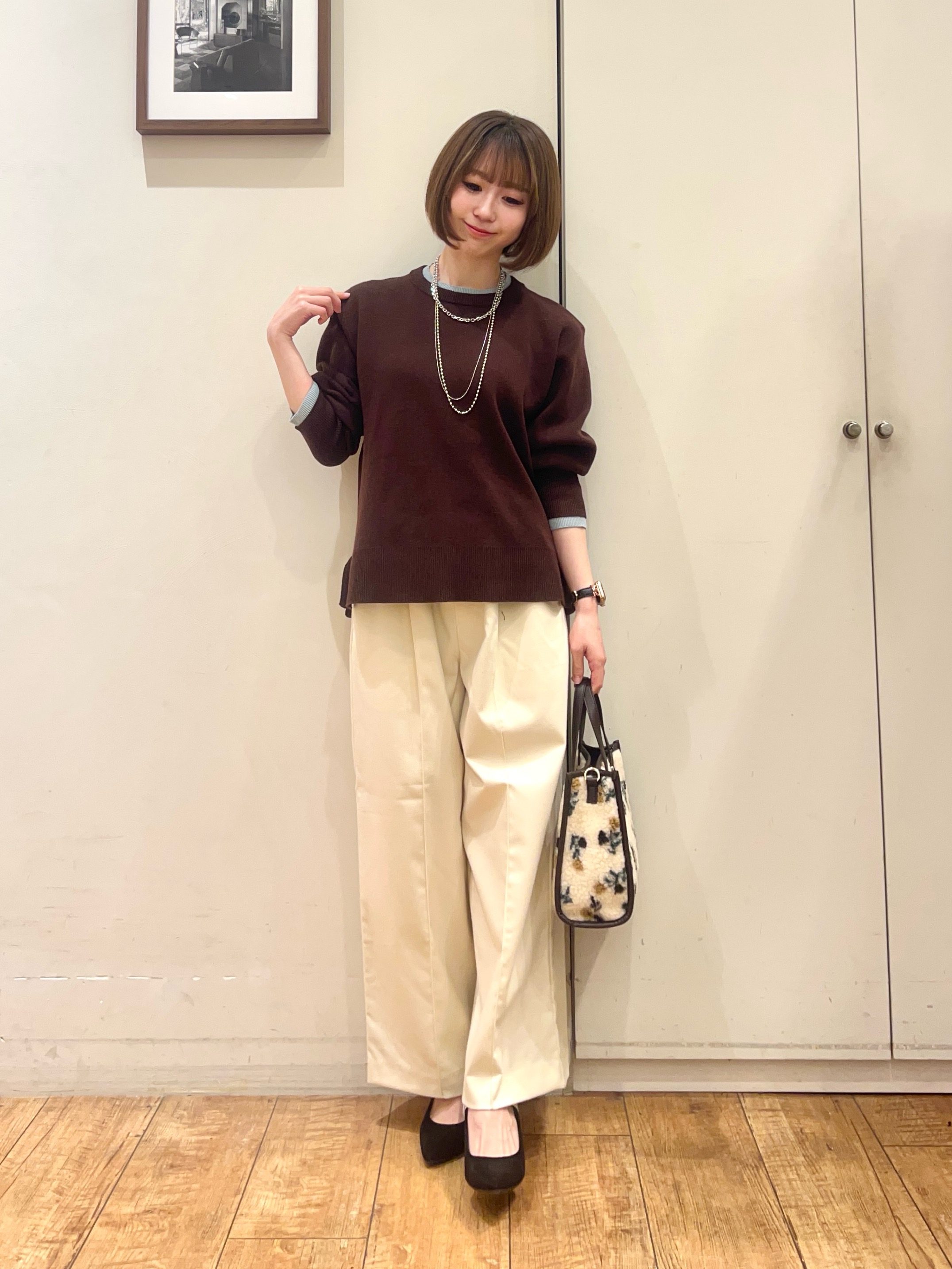 AIRIさんの「SHOO･LA･RUE｜【着丈選べる／セットアップ可／ぱちぱちしにくい】洗濯後しわになりにくい 両面微起毛 あったかイージー」を使ったコーディネート