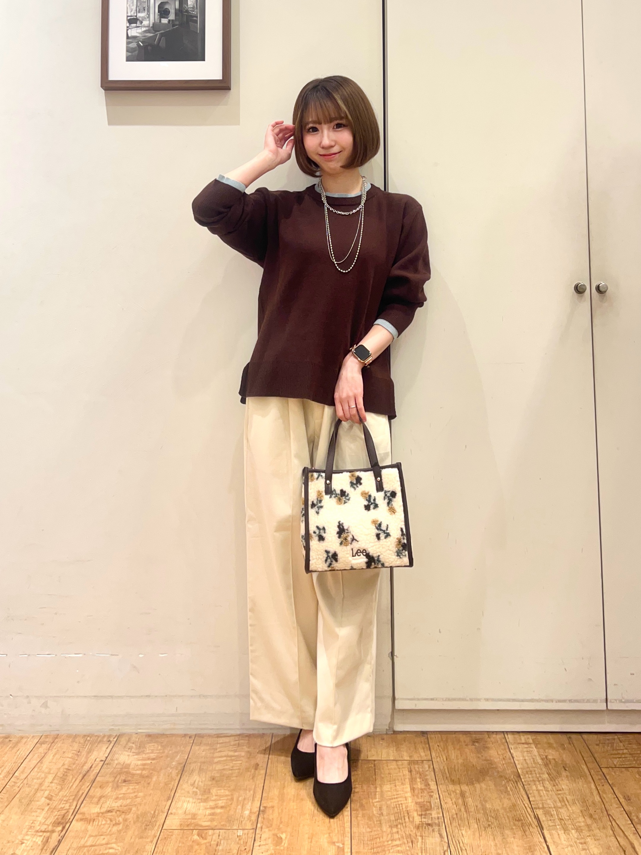 AIRIさんの「SHOO･LA･RUE｜【着丈選べる／セットアップ可／ぱちぱちしにくい】洗濯後しわになりにくい 両面微起毛 あったかイージー」を使ったコーディネート