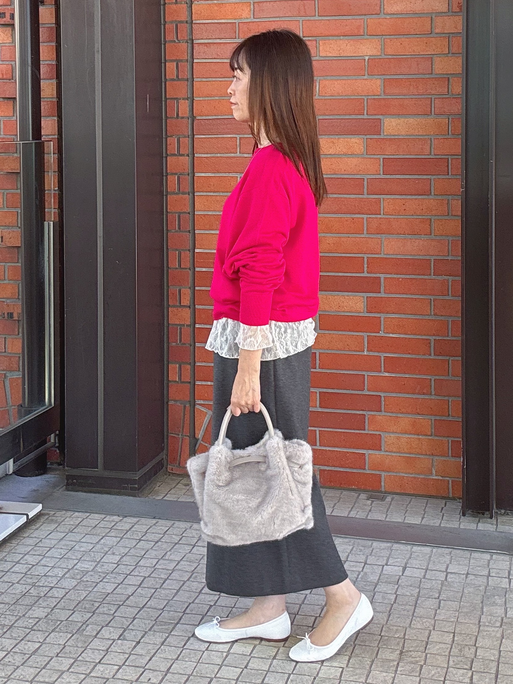 makiさんの「UNTITLED｜【店頭人気！/8色展開】ボリュームスリーブニットプルオーバー」を使ったコーディネート