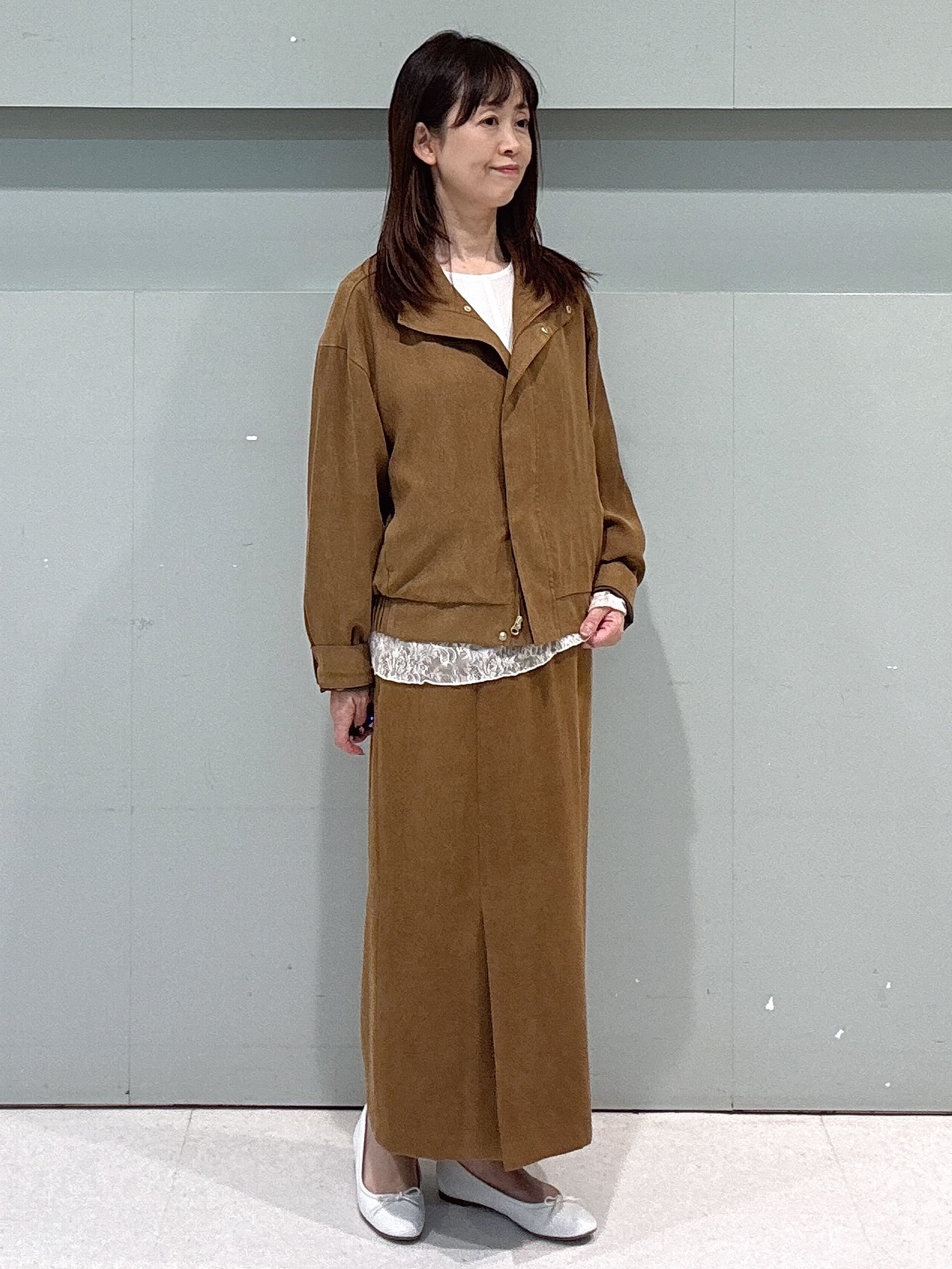 makiさんの「UNTITLED｜【セットアップ可/秋ジャケット】スエードライクブルゾン」を使ったコーディネート