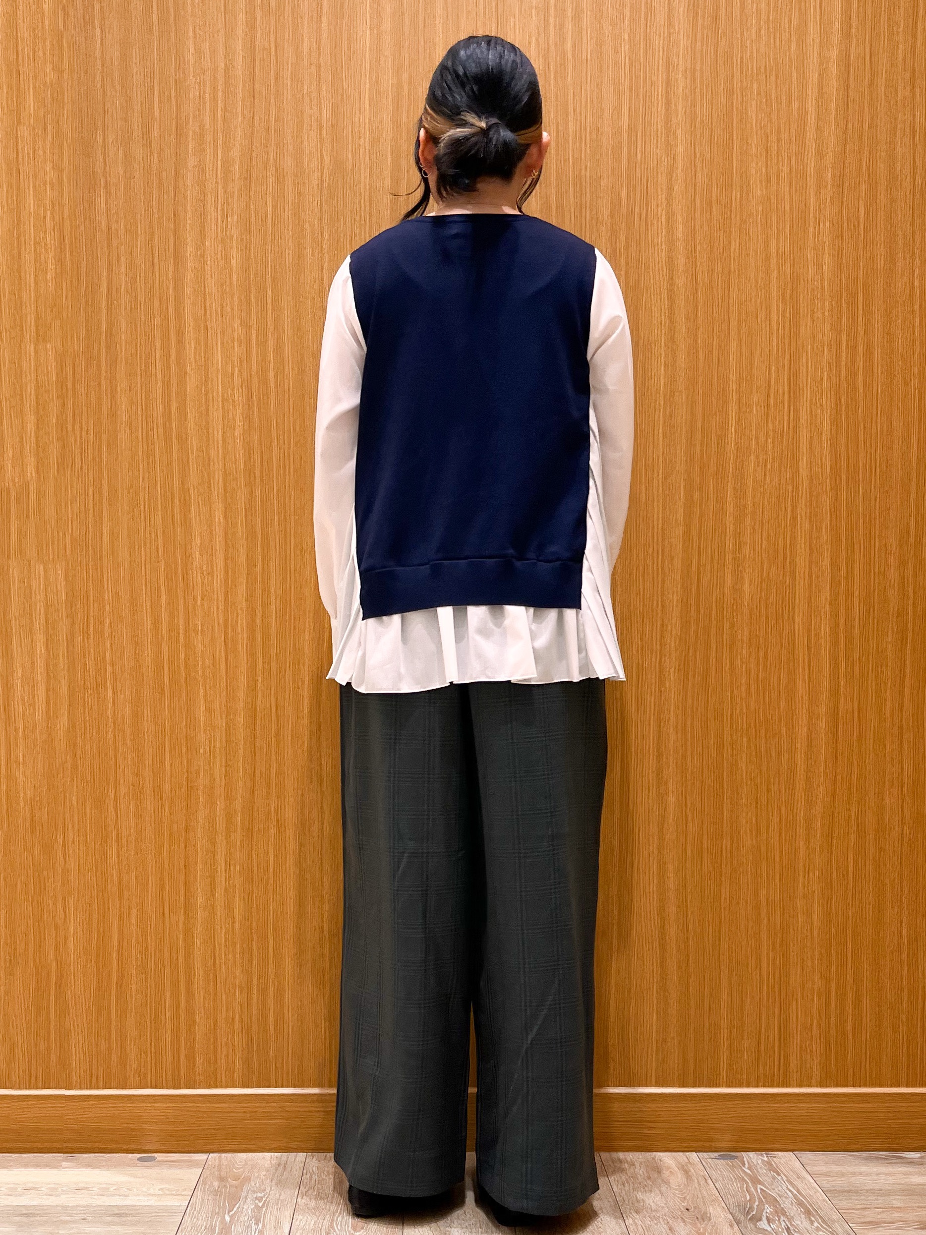aさんの「OPAQUE.CLIP｜プリーツデザインドッキングニット【洗濯機OK】」を使ったコーディネート