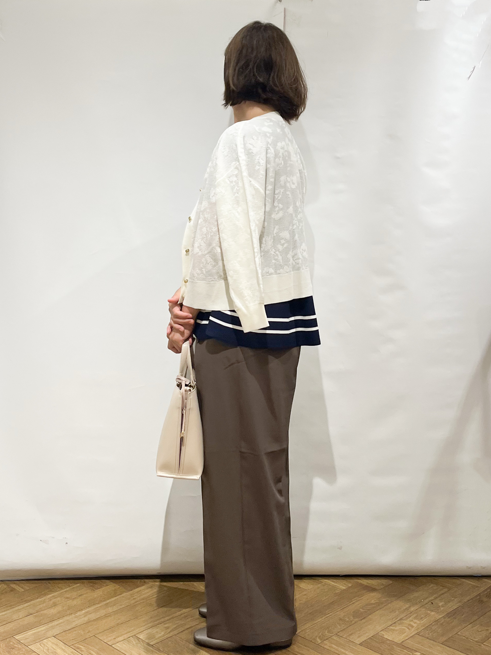 fumiさんの「index｜【８色展開】柄アソートシアーカーディガン《洗濯機OK》」を使ったコーディネート