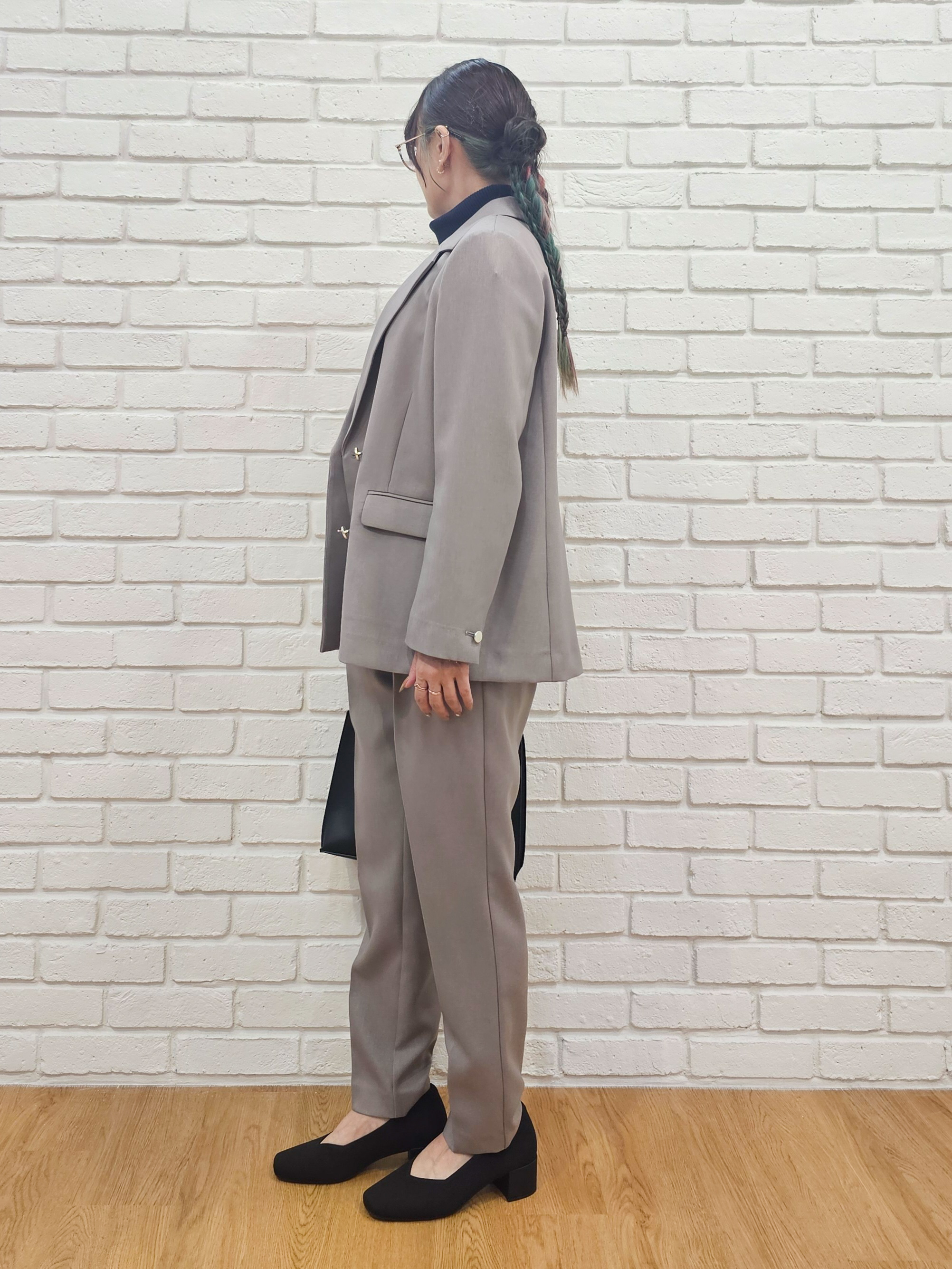 ゆゆさんの「SHOO･LA･RUE｜【セットアップ可/通勤/洗濯機可/SS-LL】オンオフ使える ダブルブレストジャケット」を使ったコーディネート