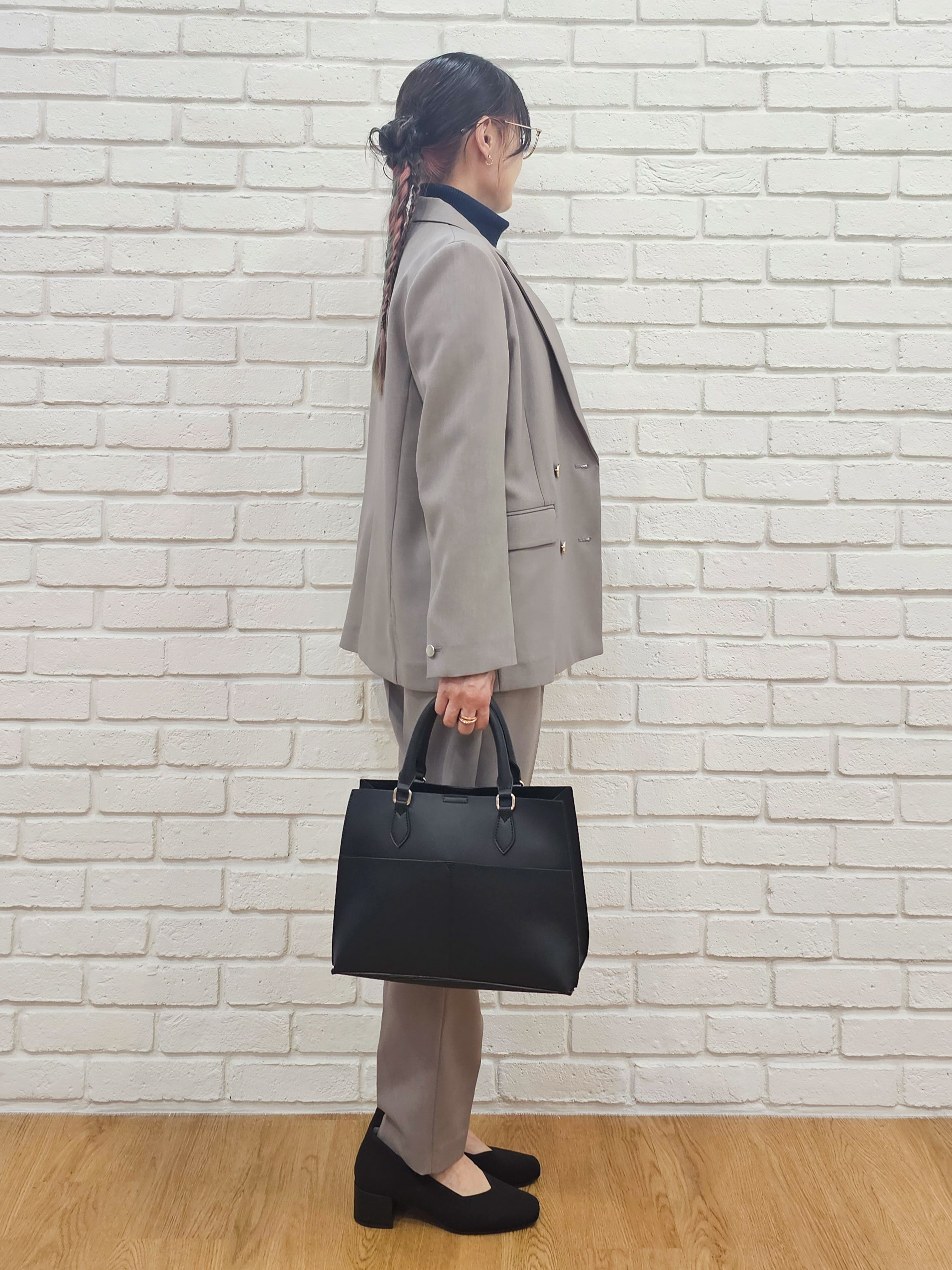 ゆゆさんの「SHOO･LA･RUE｜【セットアップ可/通勤/洗濯機可/SS-LL】オンオフ使える ダブルブレストジャケット」を使ったコーディネート