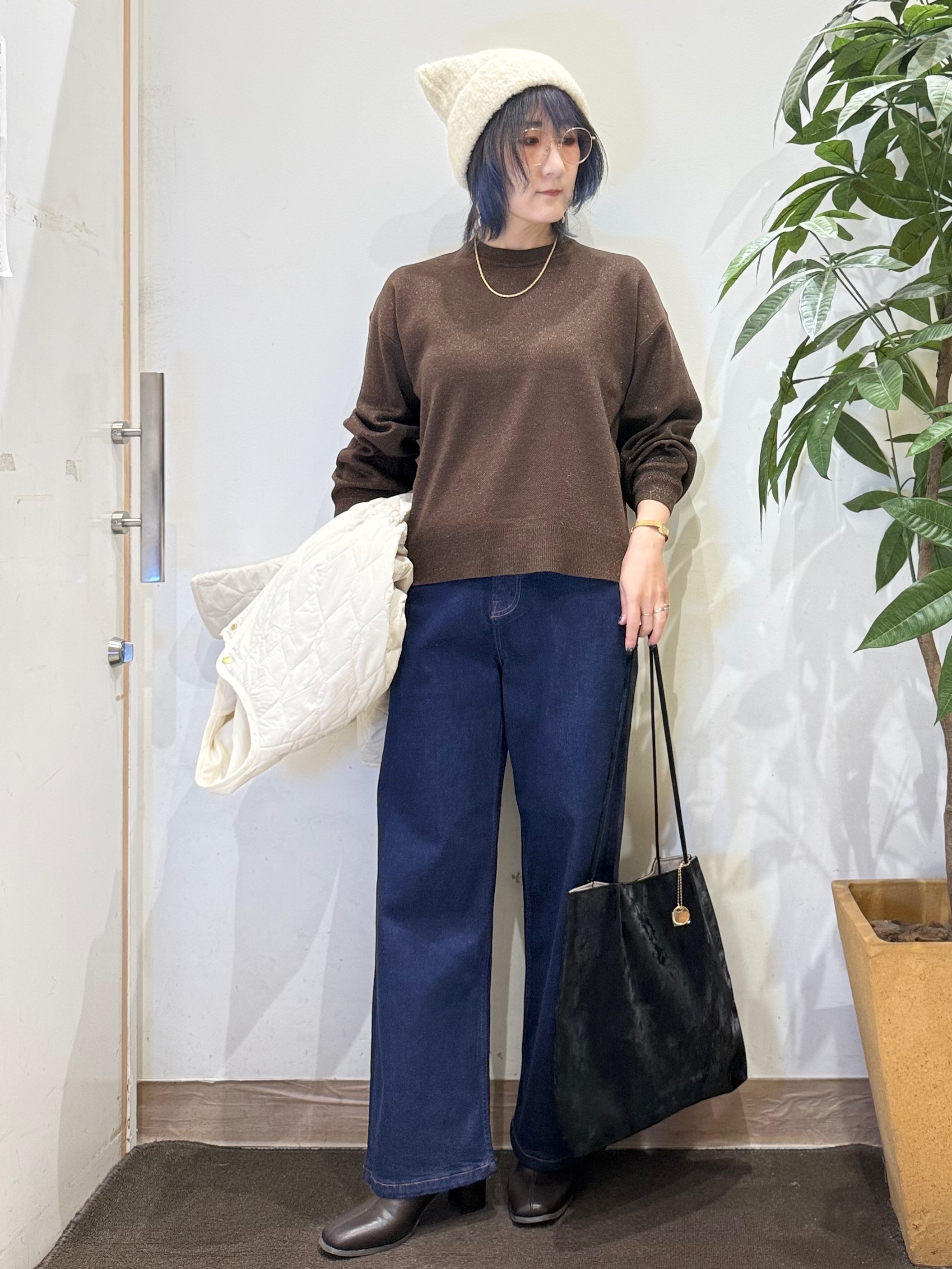misakiさんの「SHOO･LA･RUE｜【撥水/S-LL/洗濯機可】ウエスト絞れる キルト中綿ジャケット」を使ったコーディネート