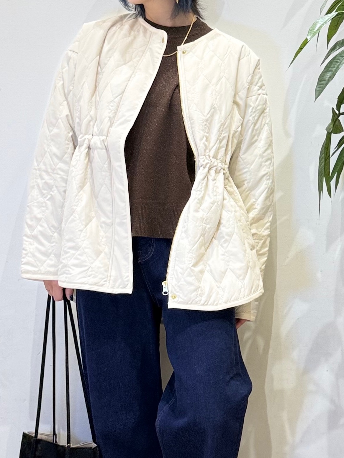 misakiさんの「SHOO･LA･RUE｜【撥水/S-LL/洗濯機可】ウエスト絞れる キルト中綿ジャケット」を使ったコーディネート